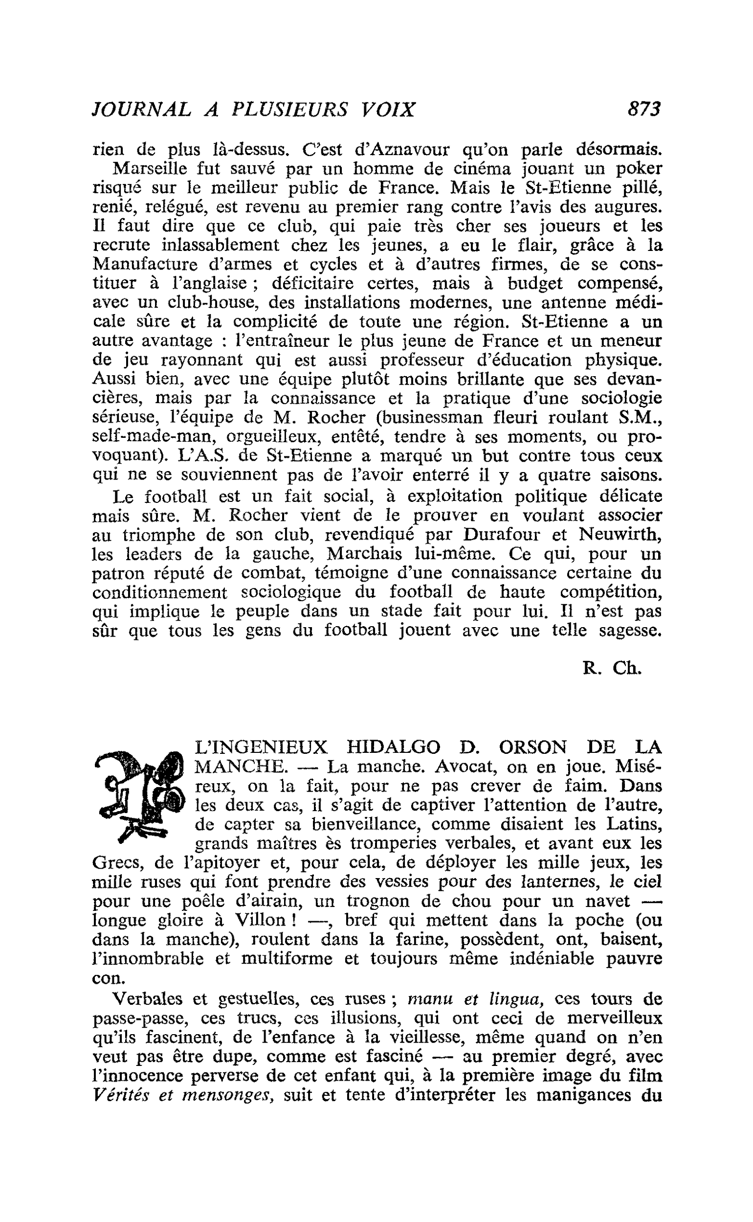 L’INGENIEUX HIDALGO D. ORSON DE LA MANCHE