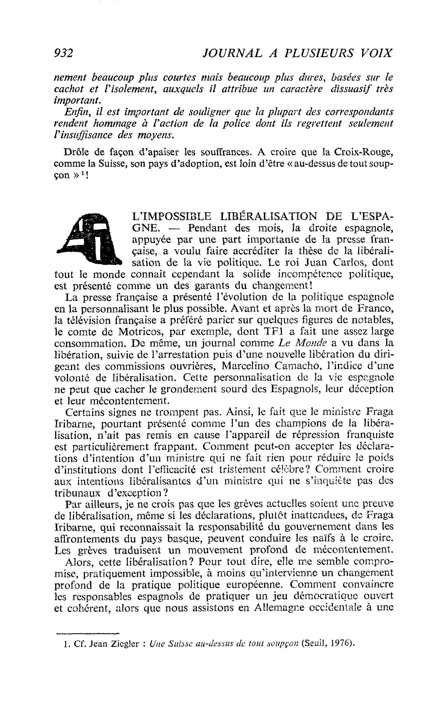 L’IMPOSSIBLE LIBÉRALISATION DE L’ESPAGNE