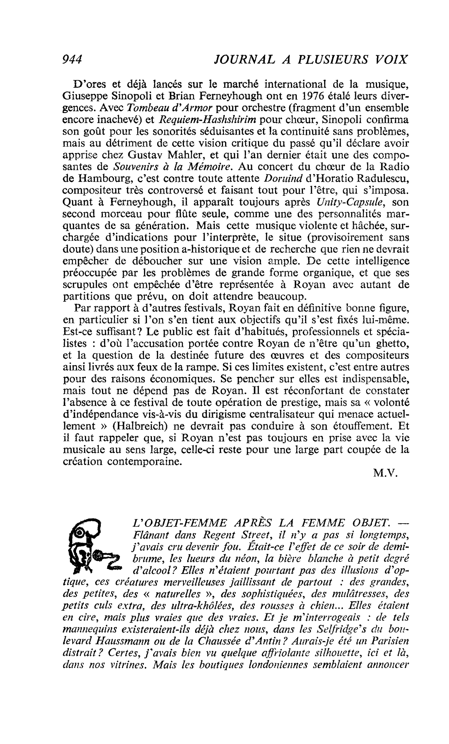 L’OBJET-FEMME APRÈS LA FEMME OBJET