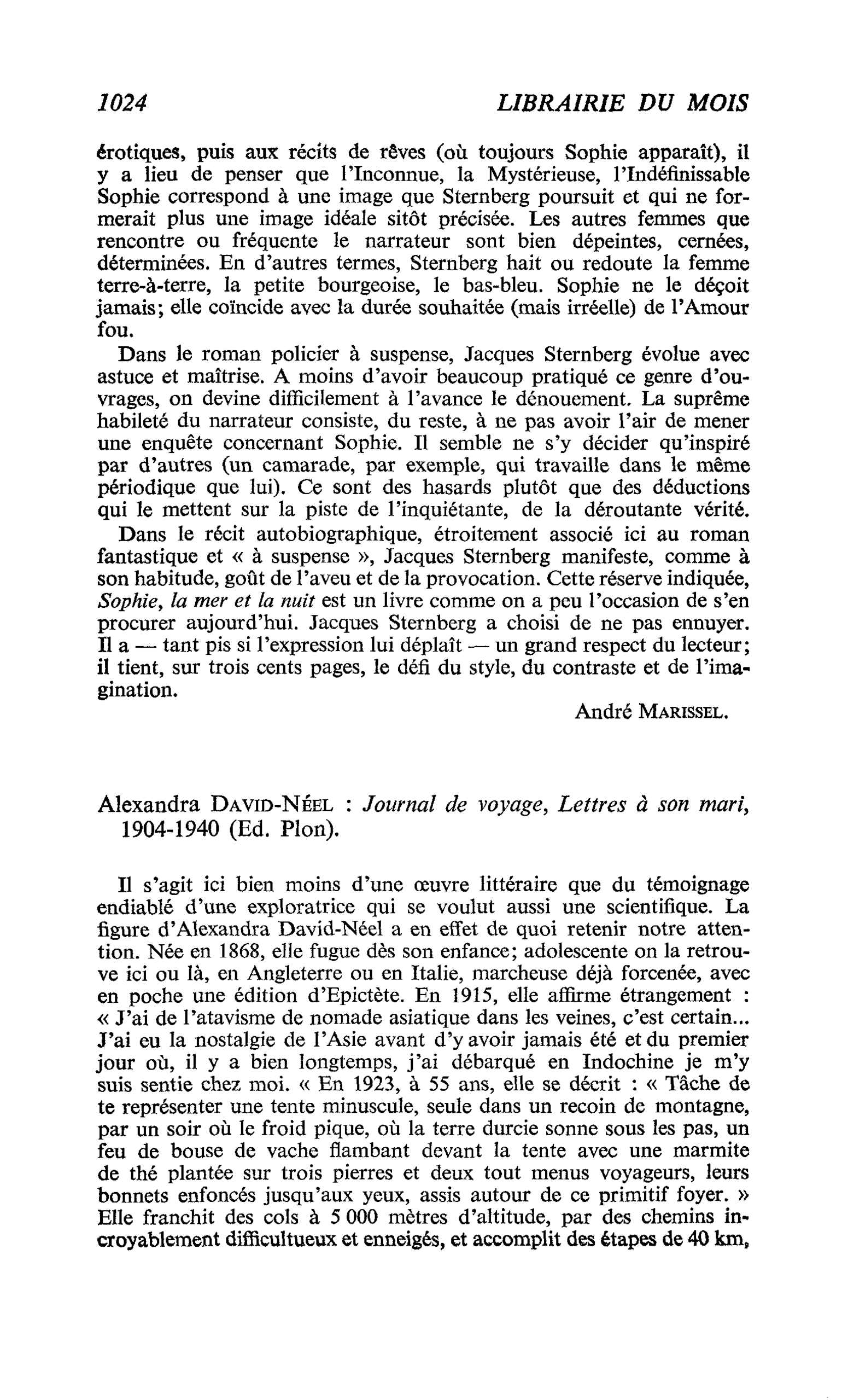 Alexandra David-Néel : Journal de voyage, Lettres à son mari, 1904-1940