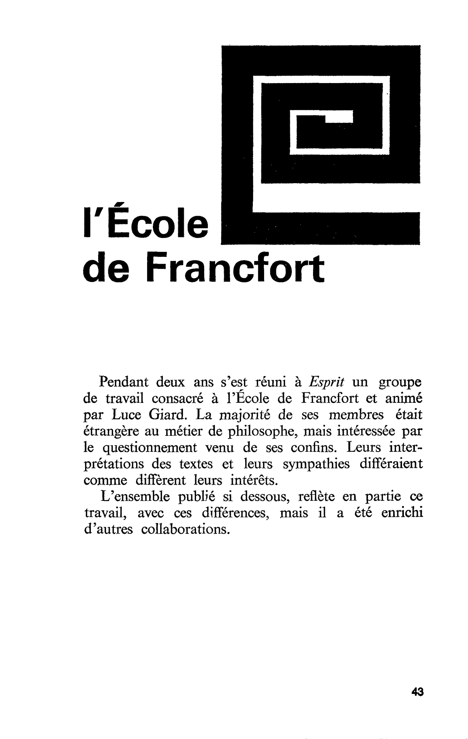 l’École de Francfort