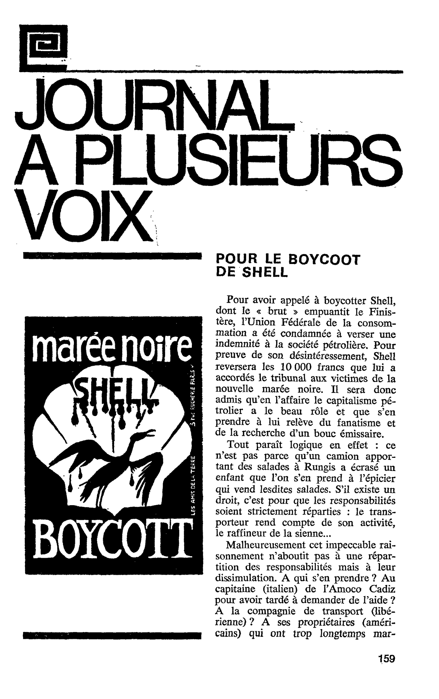 POUR LE BOYCOOT DE SHELL