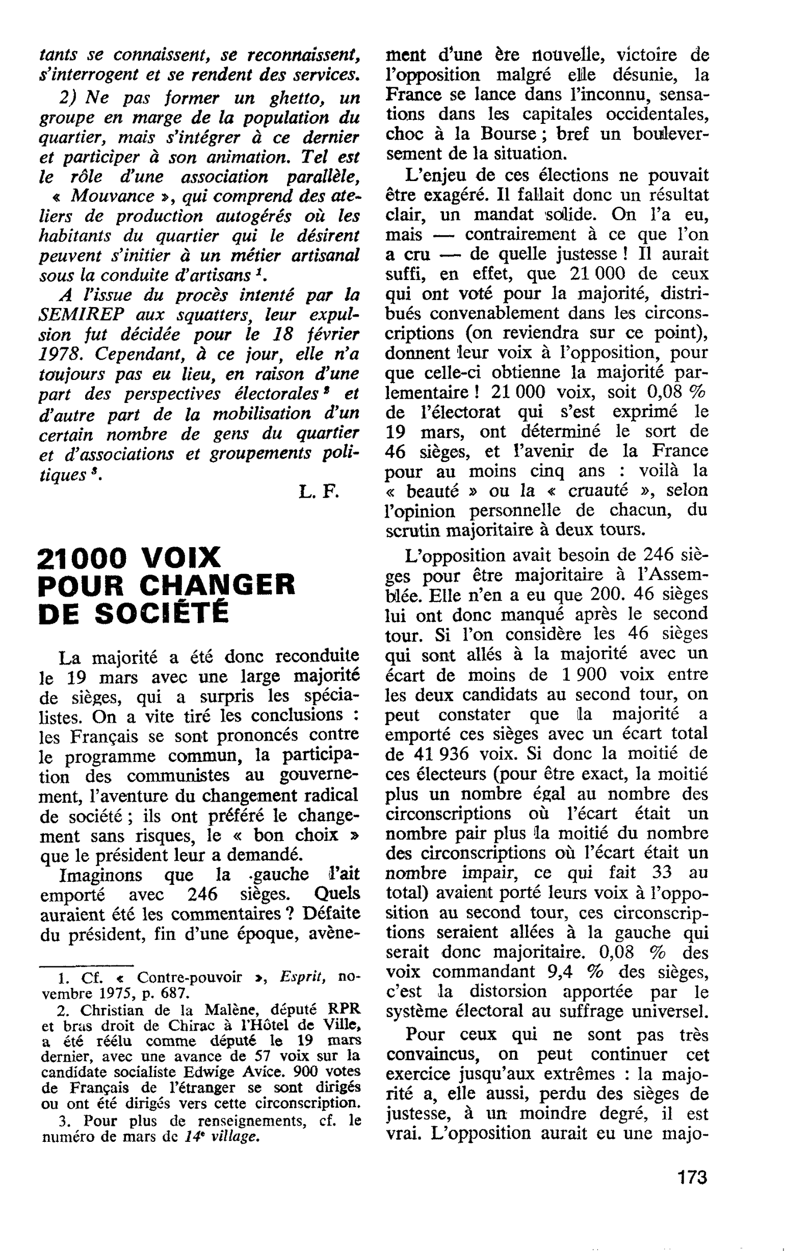 21000 VOIX POUR CHANGER DE SOCIÉTÉ