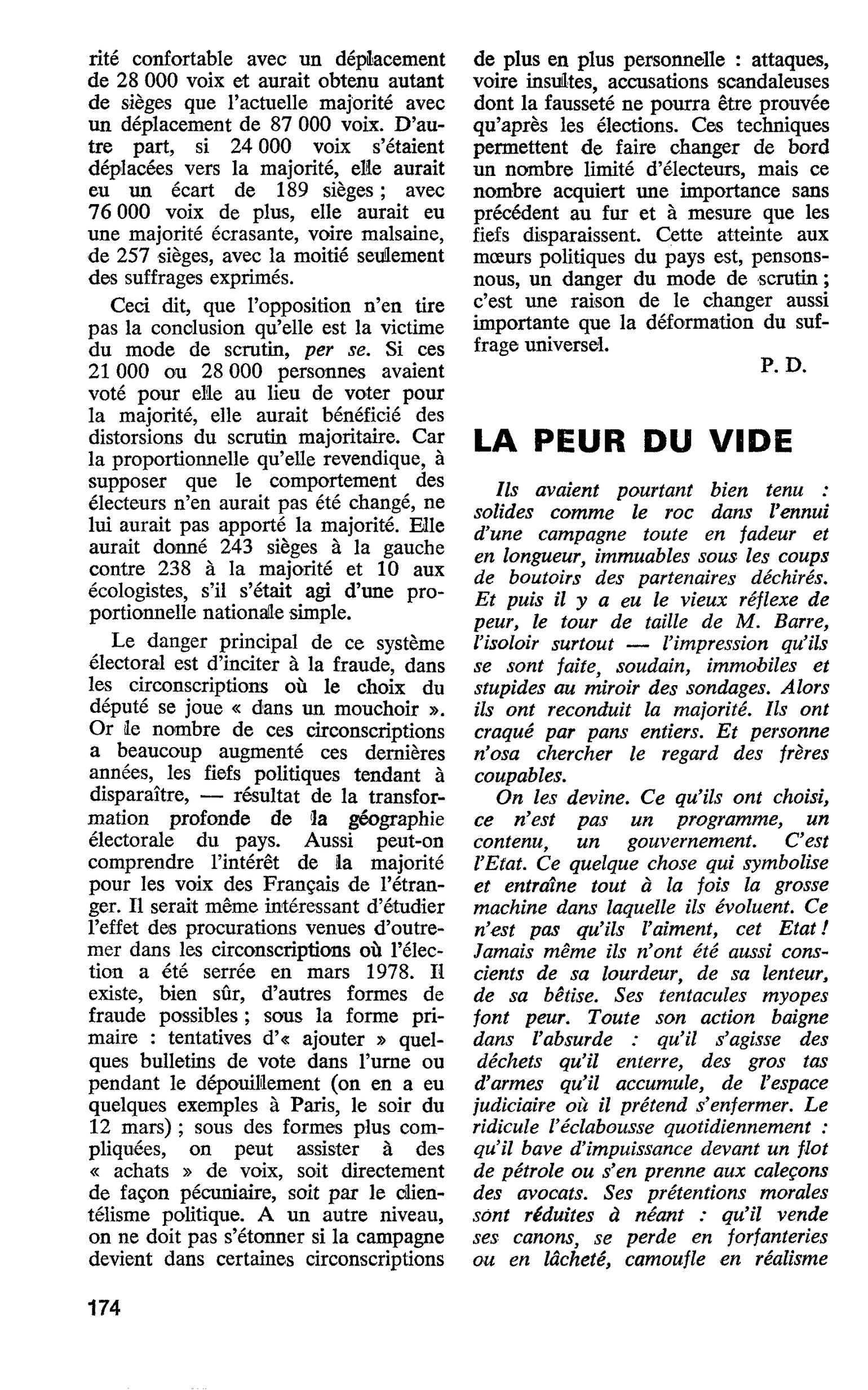 LA PEUR DU VIDE