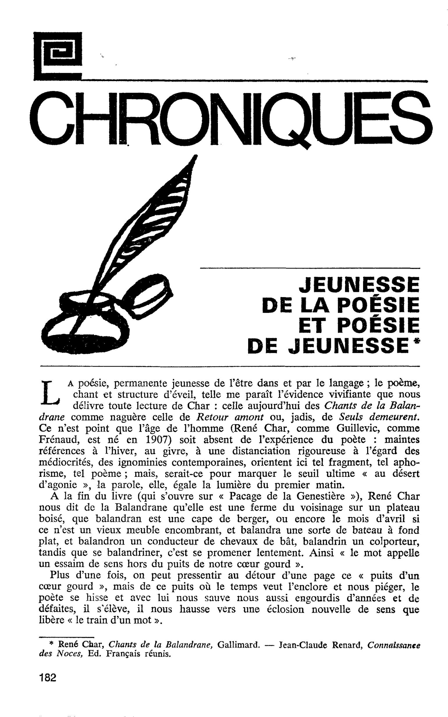 JEUNESSE DE LA POÉSIE ET POÉSIE DE JEUNESSE