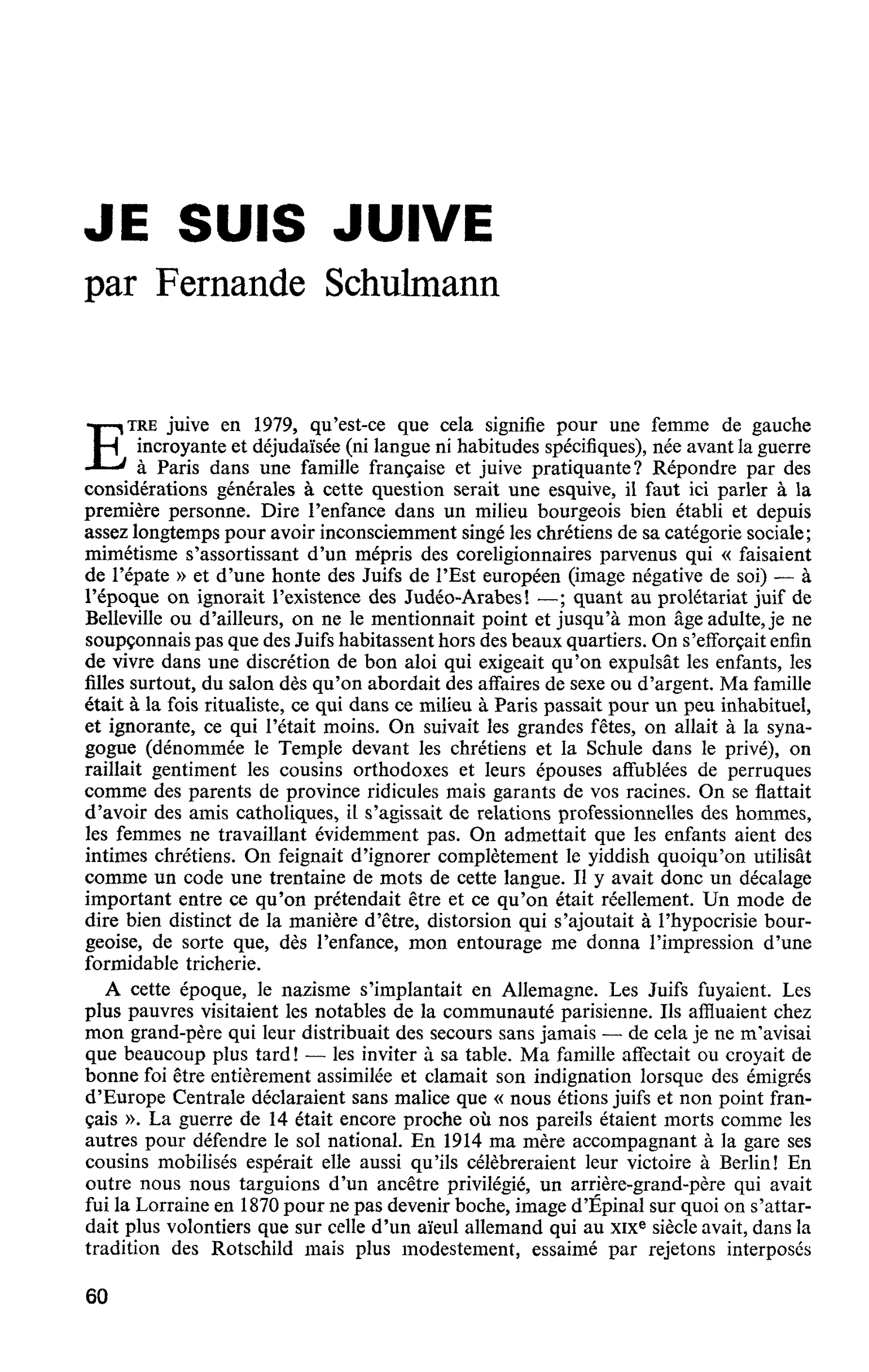 JE SUIS JUIVE