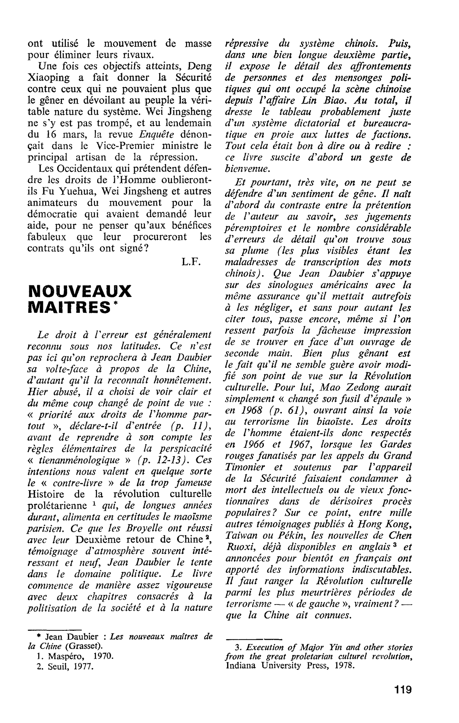 NOUVEAUX MAITRES