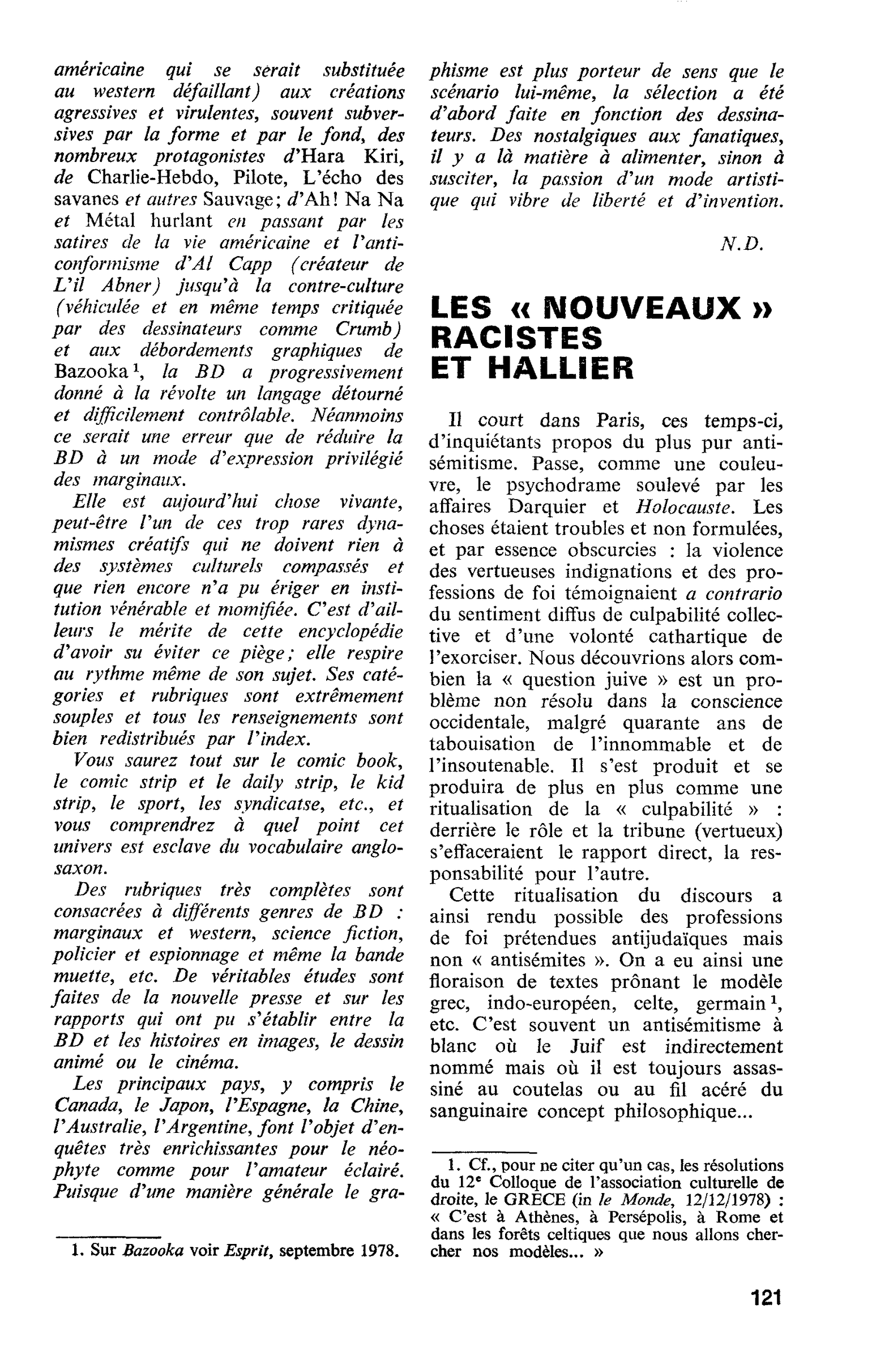 LES « NOUVEAUX » RACISTES ET HALLIER
