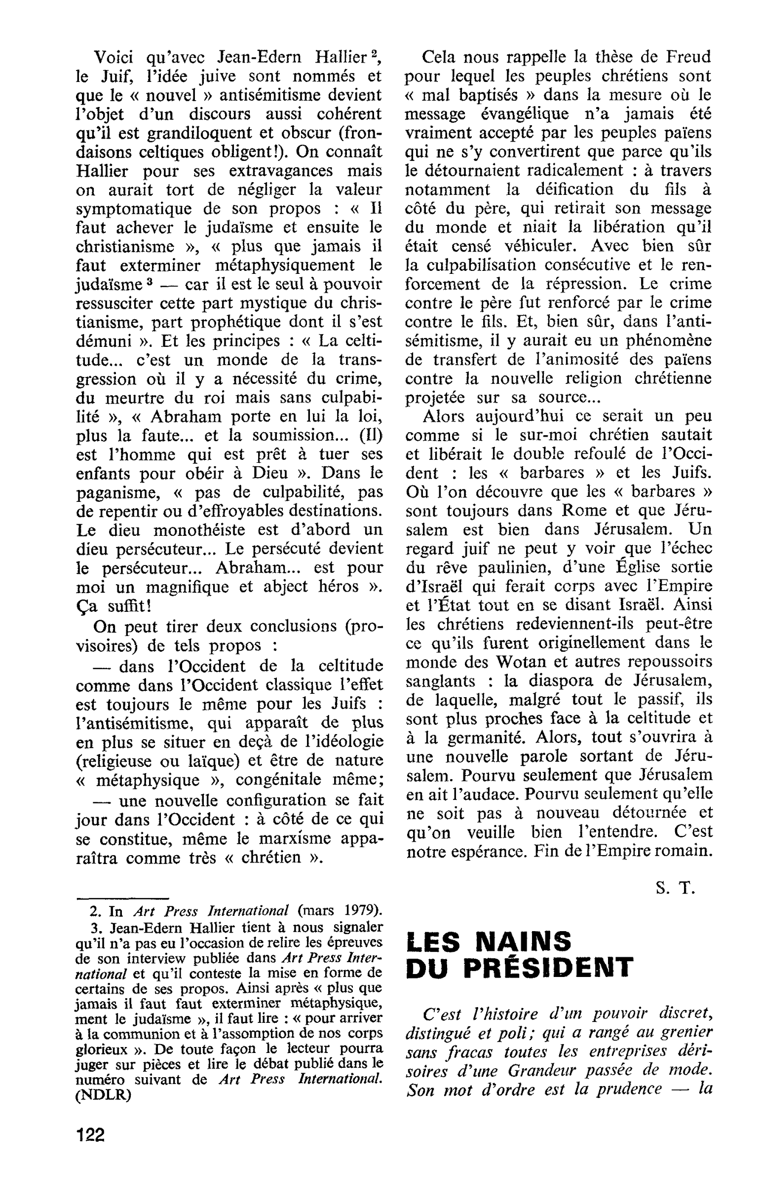 LES NAINS DU PRÉSIDENT