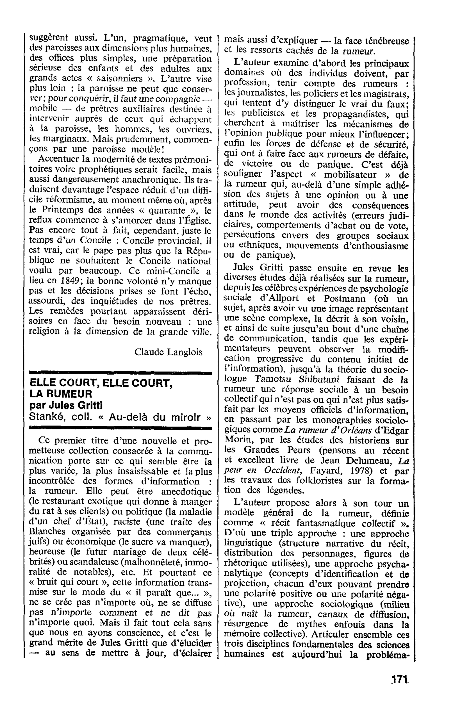 ELLE COURT, ELLE COURT, LA RUMEUR par Jules Gritti