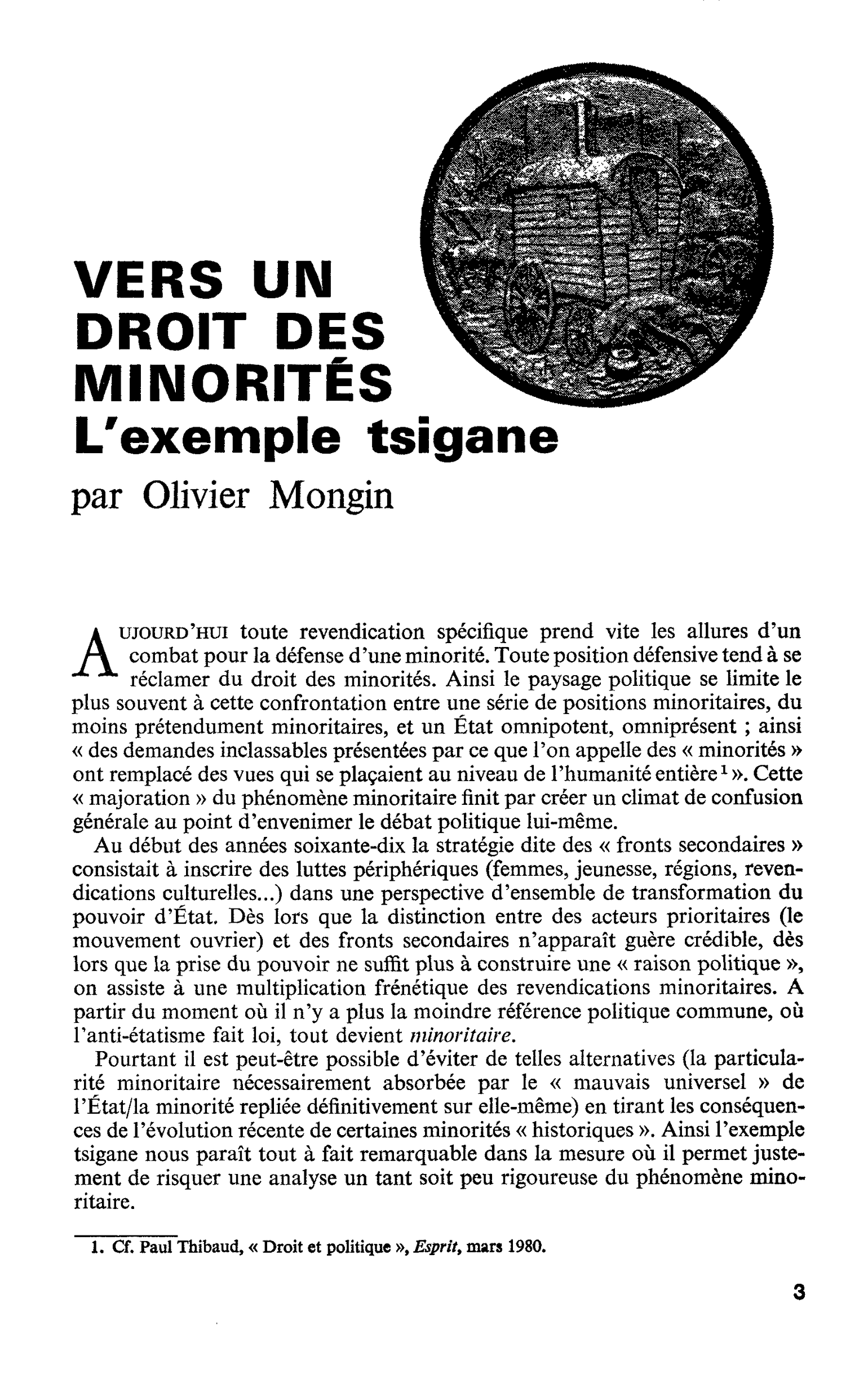 VERS UN DROIT DES MINORITÉS. L’exemple tsigane
