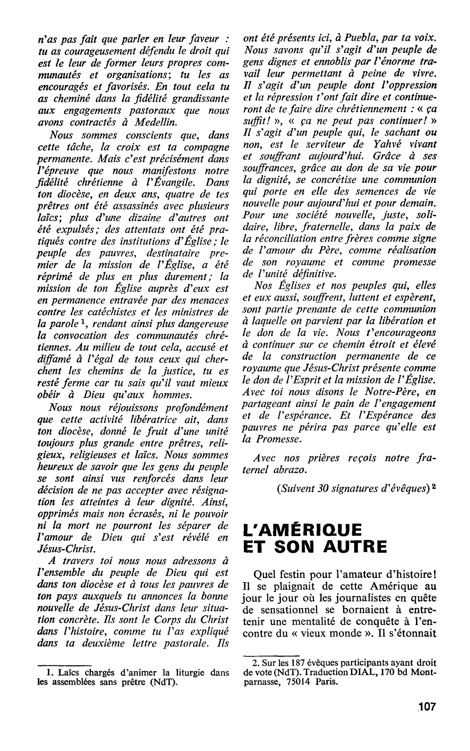 L’AMÉRIQUE ET SON AUTRE