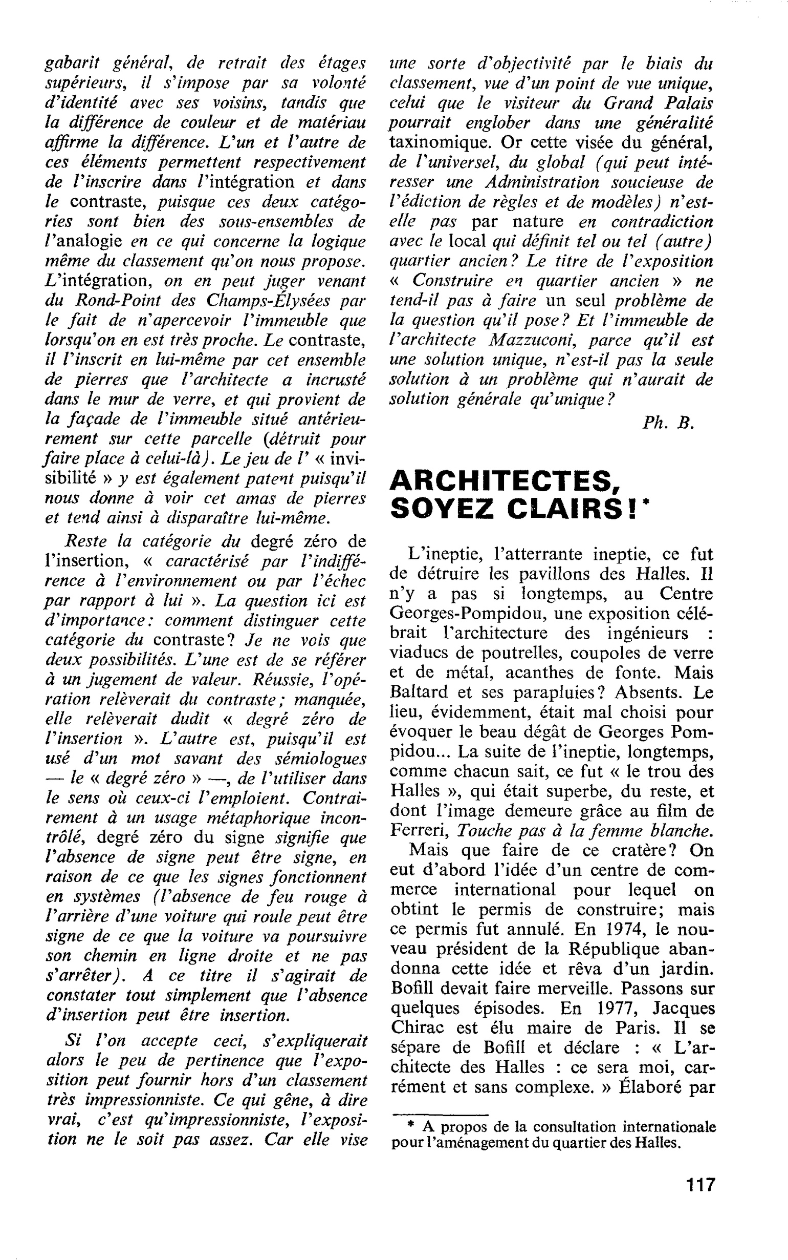 ARCHITECTES, SOYEZ CLAIRS !