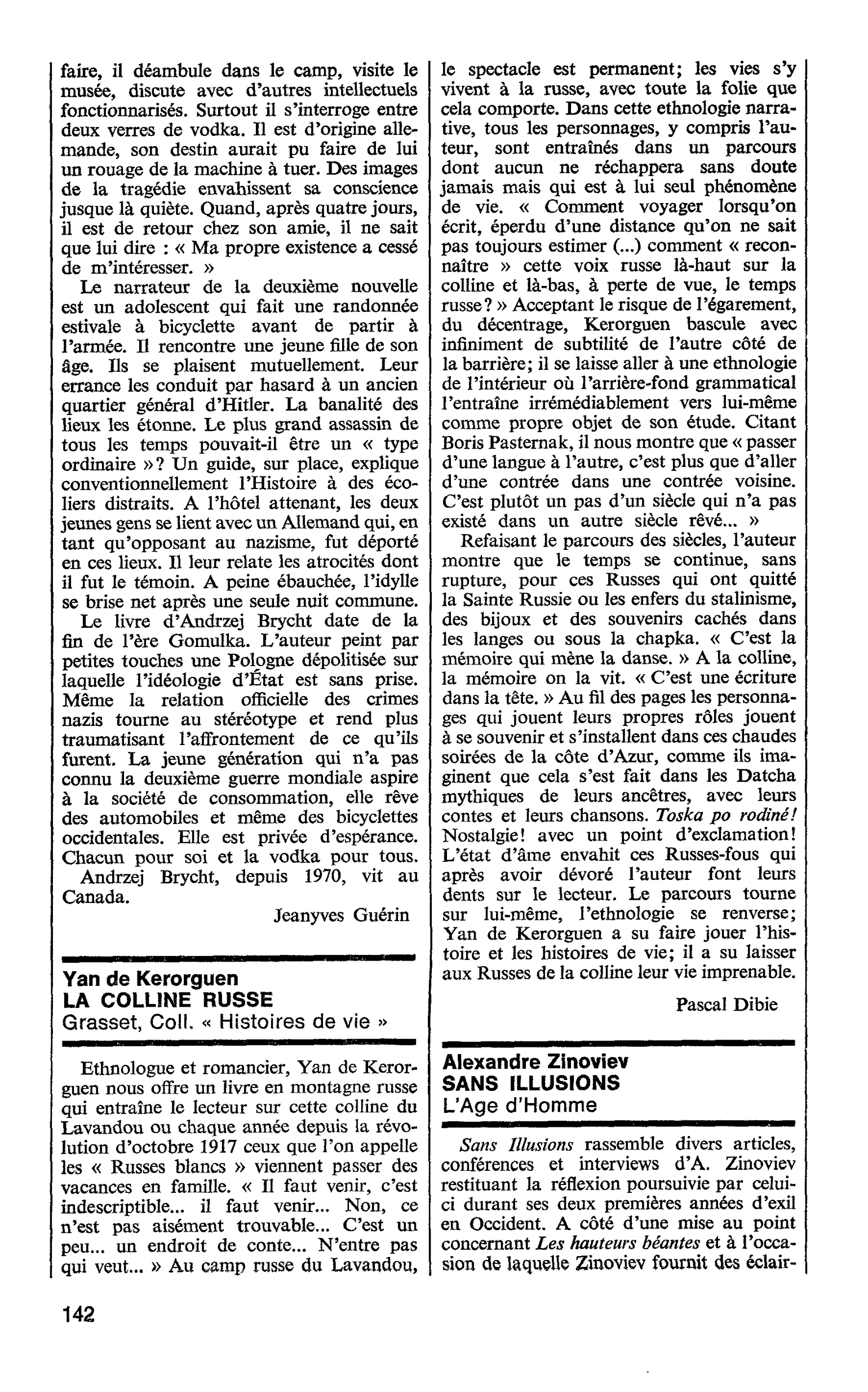 Alexandre Zinoviev. SANS ILLUSIONS