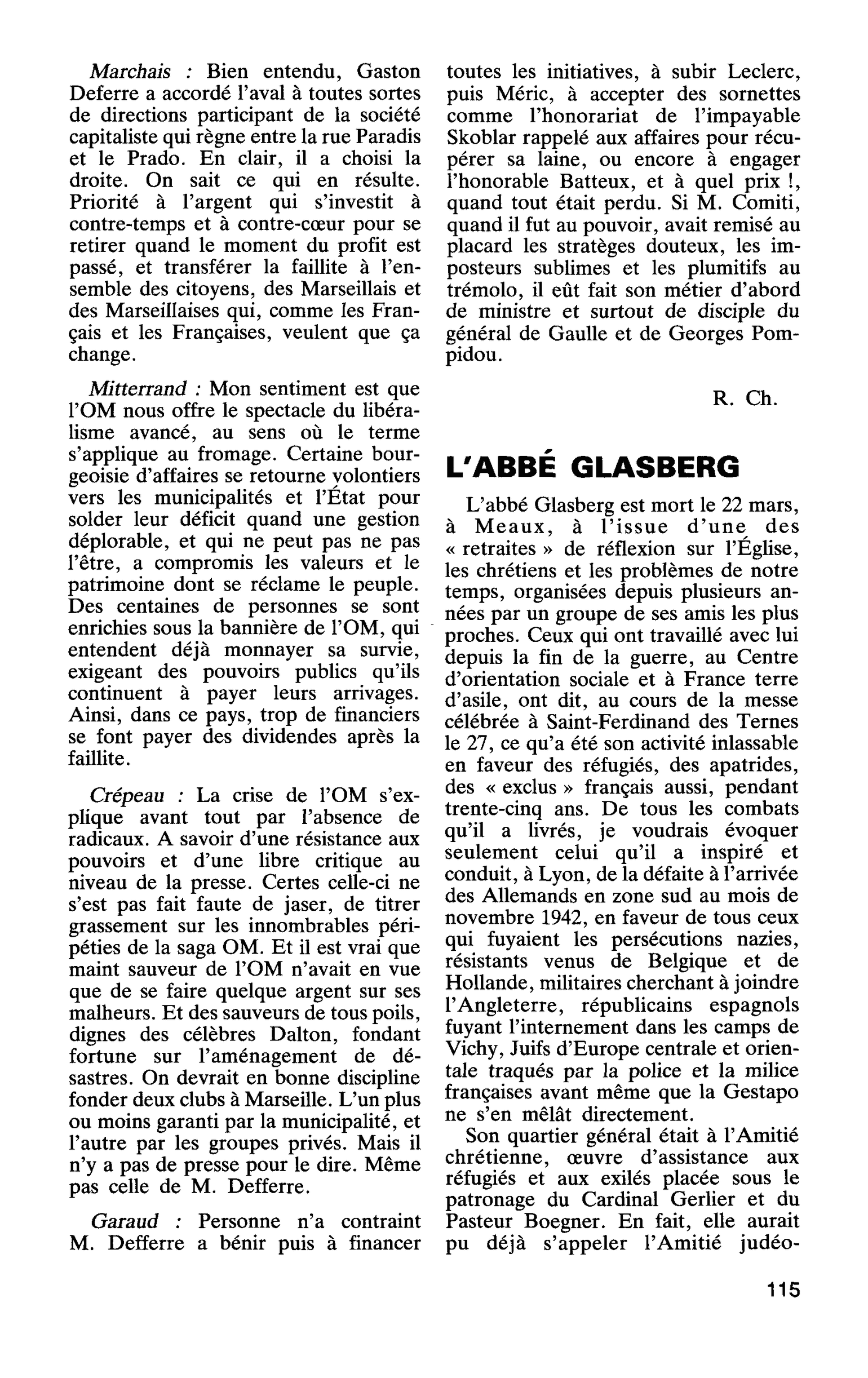 L’ABBE GLASBERG
