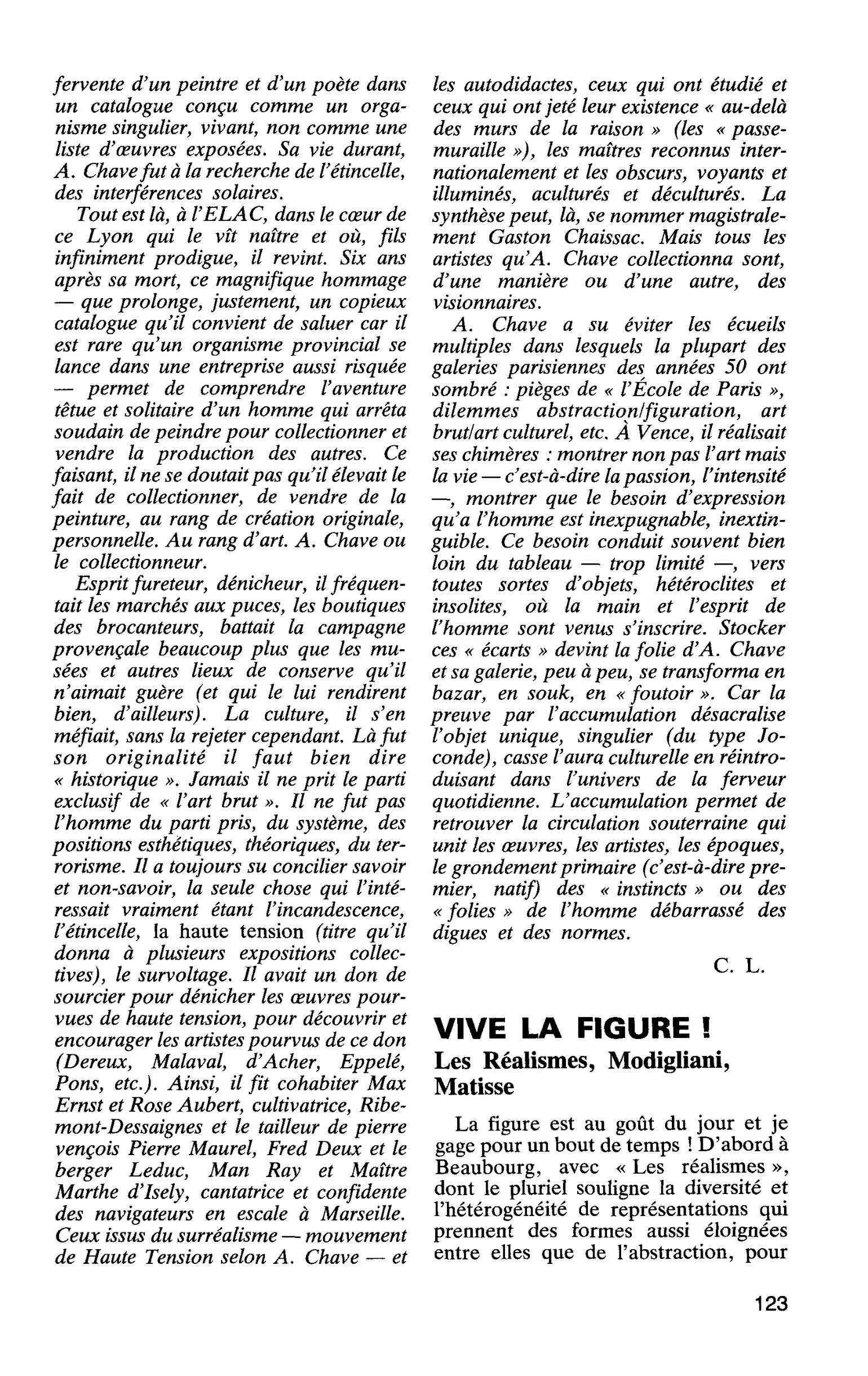 VIVE LA FIGURE ! Les Réalismes, Modigliani, Matisse