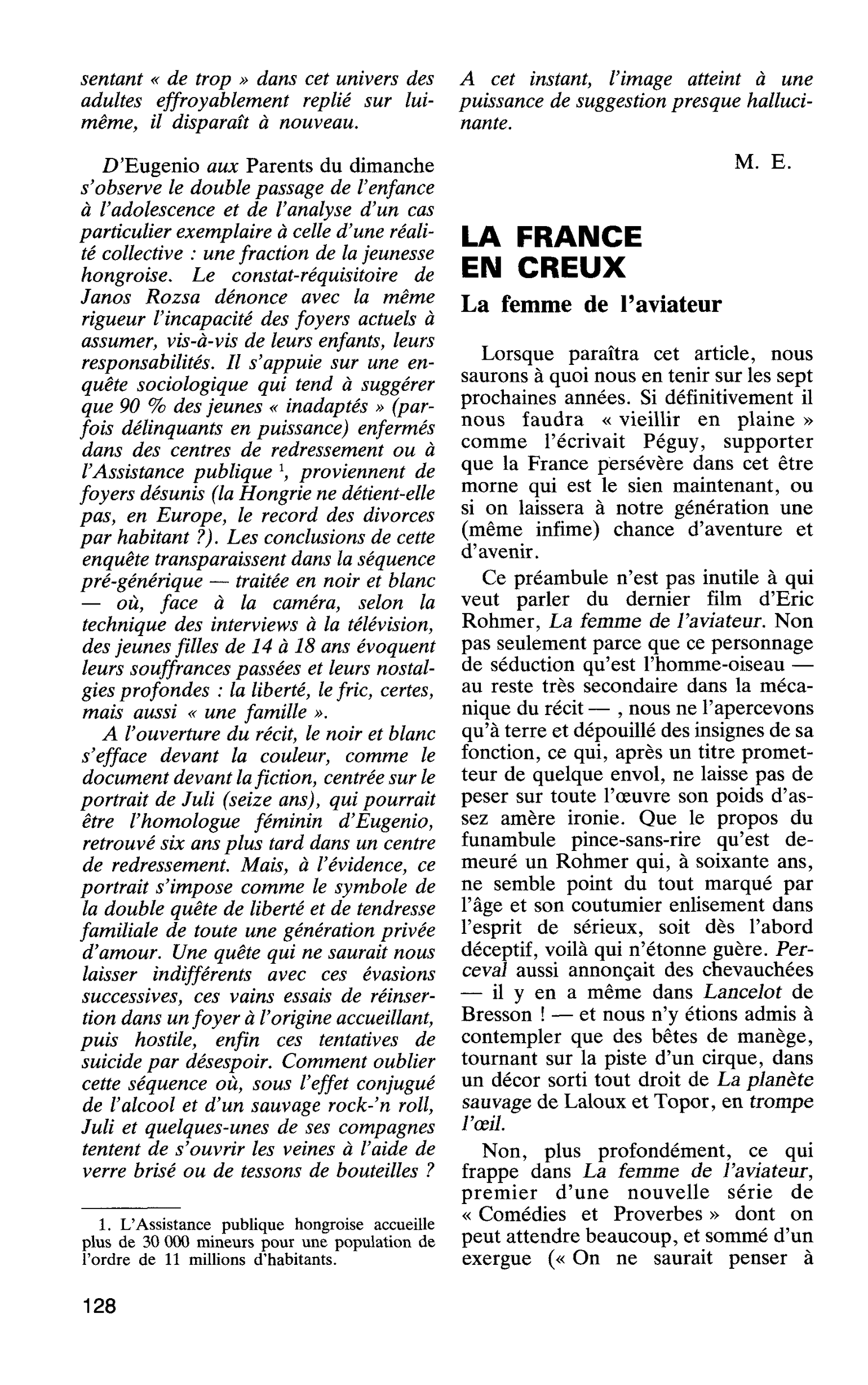 LA FRANCE EN CREUX. La femme de l’aviateur