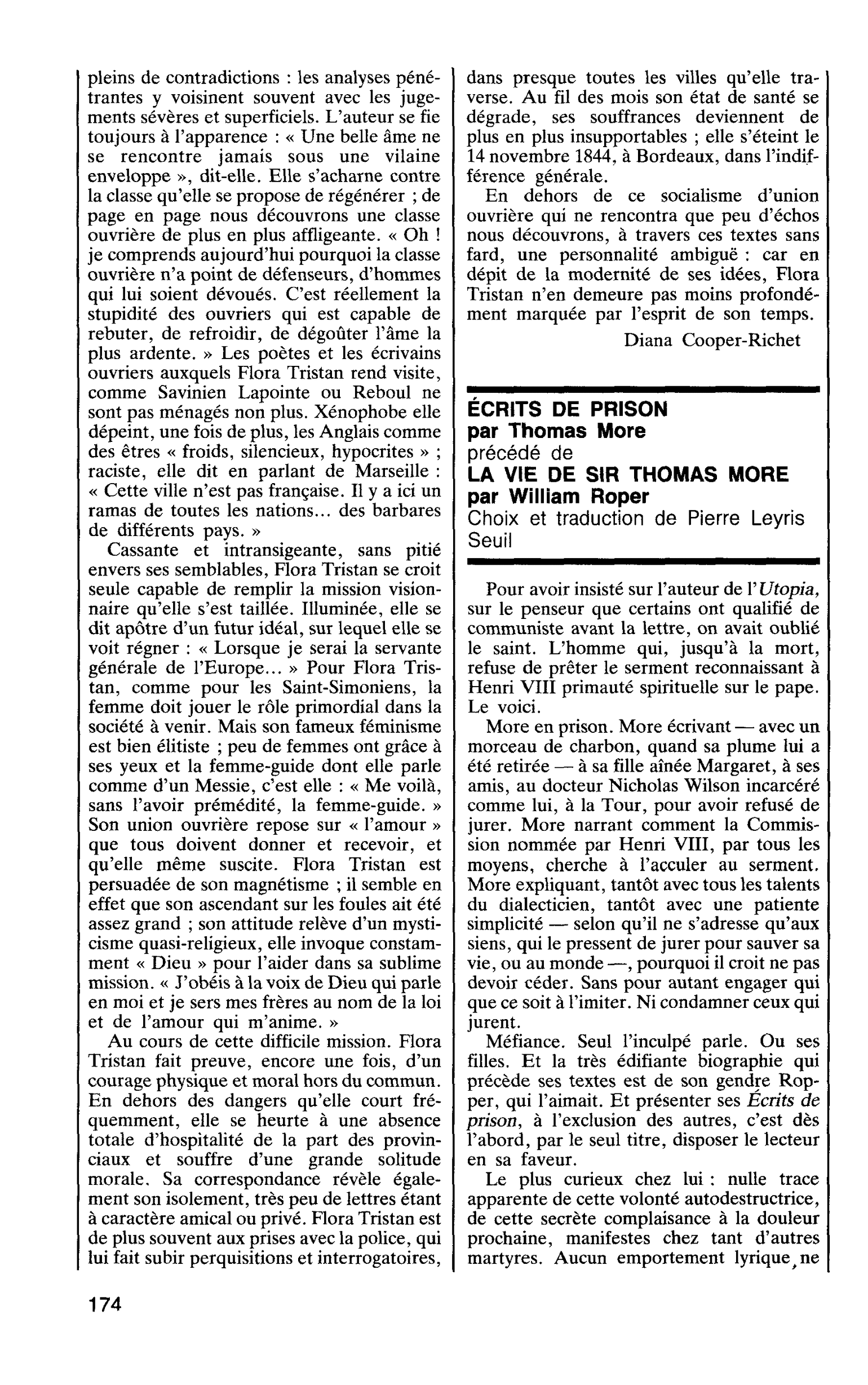 ÉCRITS DE PRISON par Thomas More. LA VIE DE SIR THOMAS MORE par William Roper