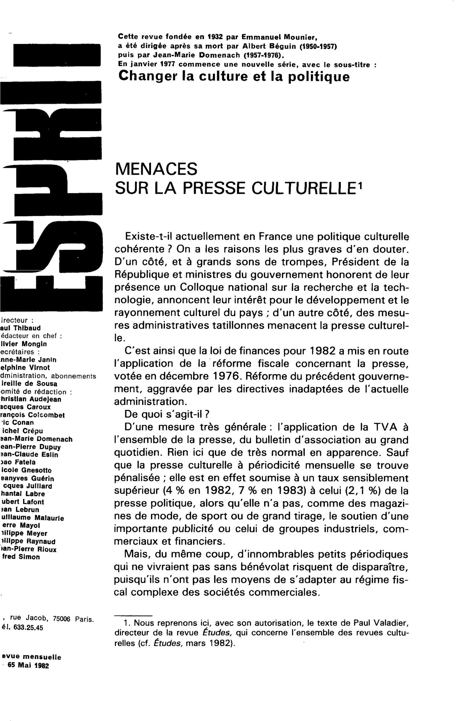 MENACES SUR LA PRESSE CULTURELLE
