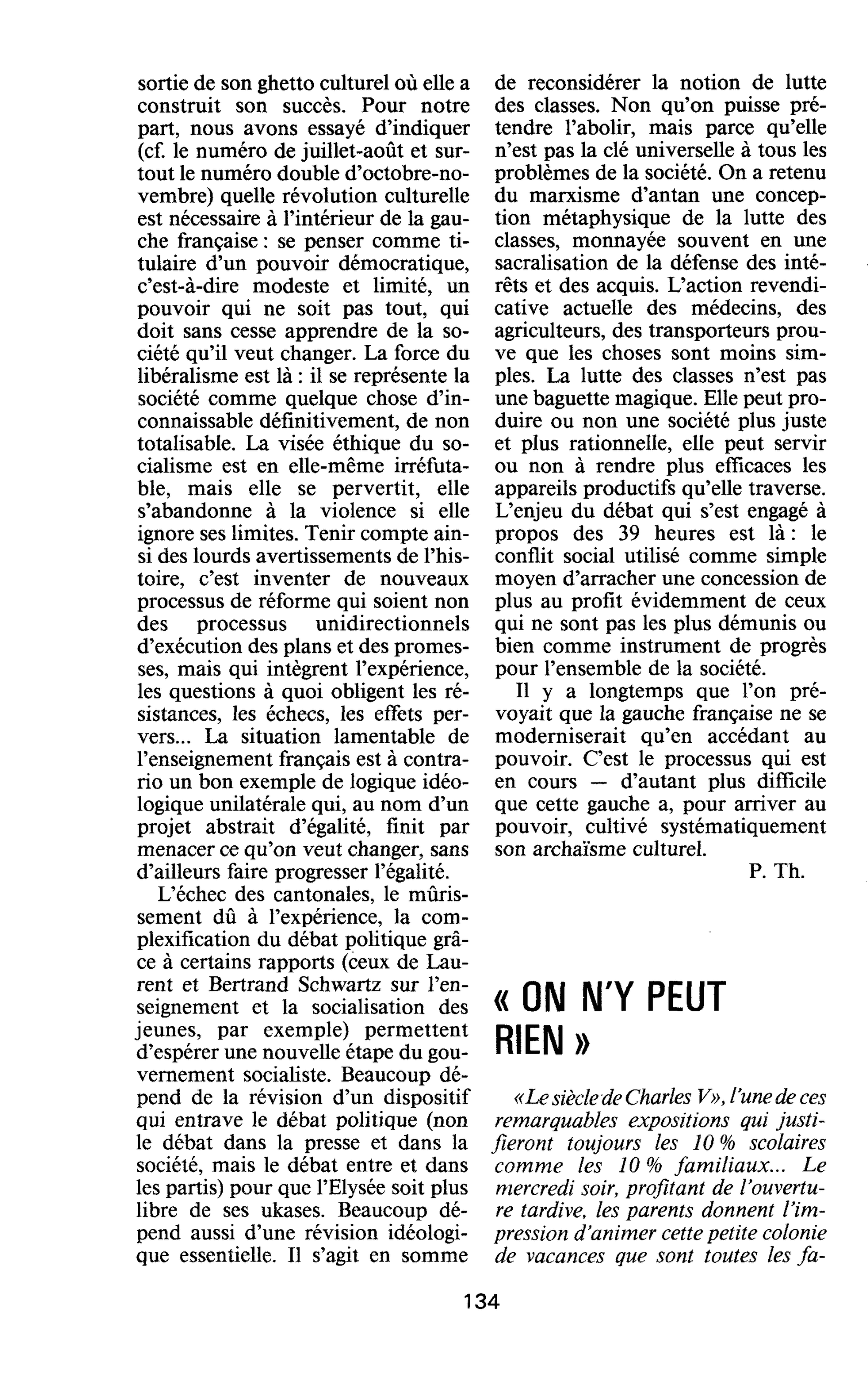 « ON N’Y PEUT RIEN »