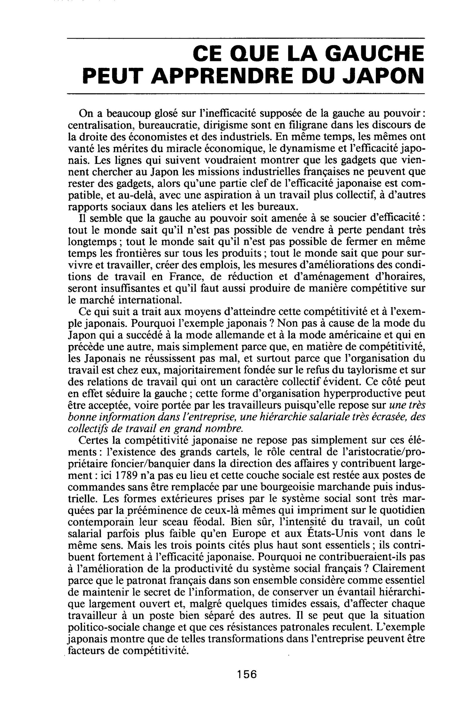 CE QUE LA GAUCHE PEUT APPRENDRE DU JAPON