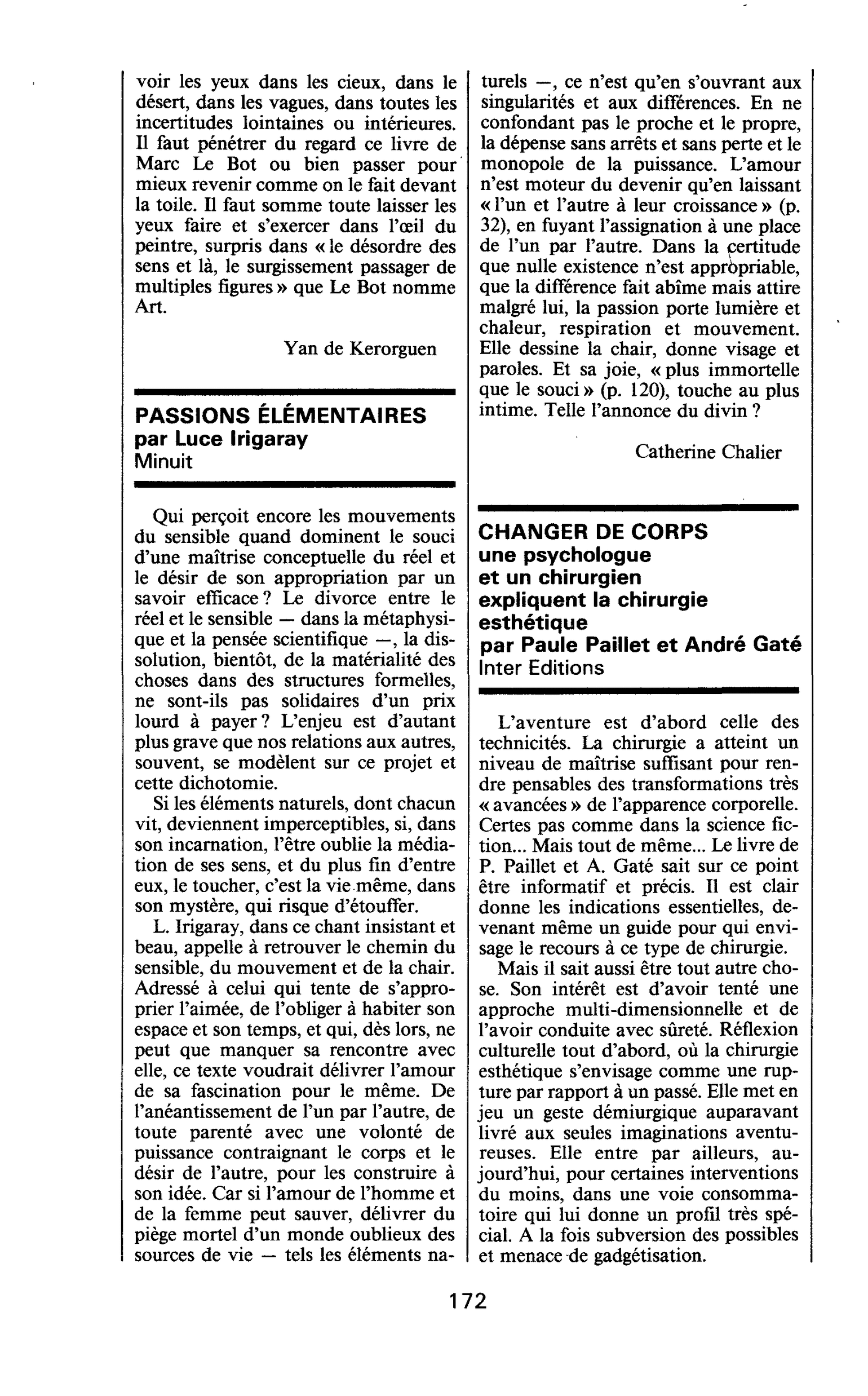 CHANGER DE CORPS, une psychologue et un chirurgien expliquent la chirurgie esthétique par Paule Paillet et André