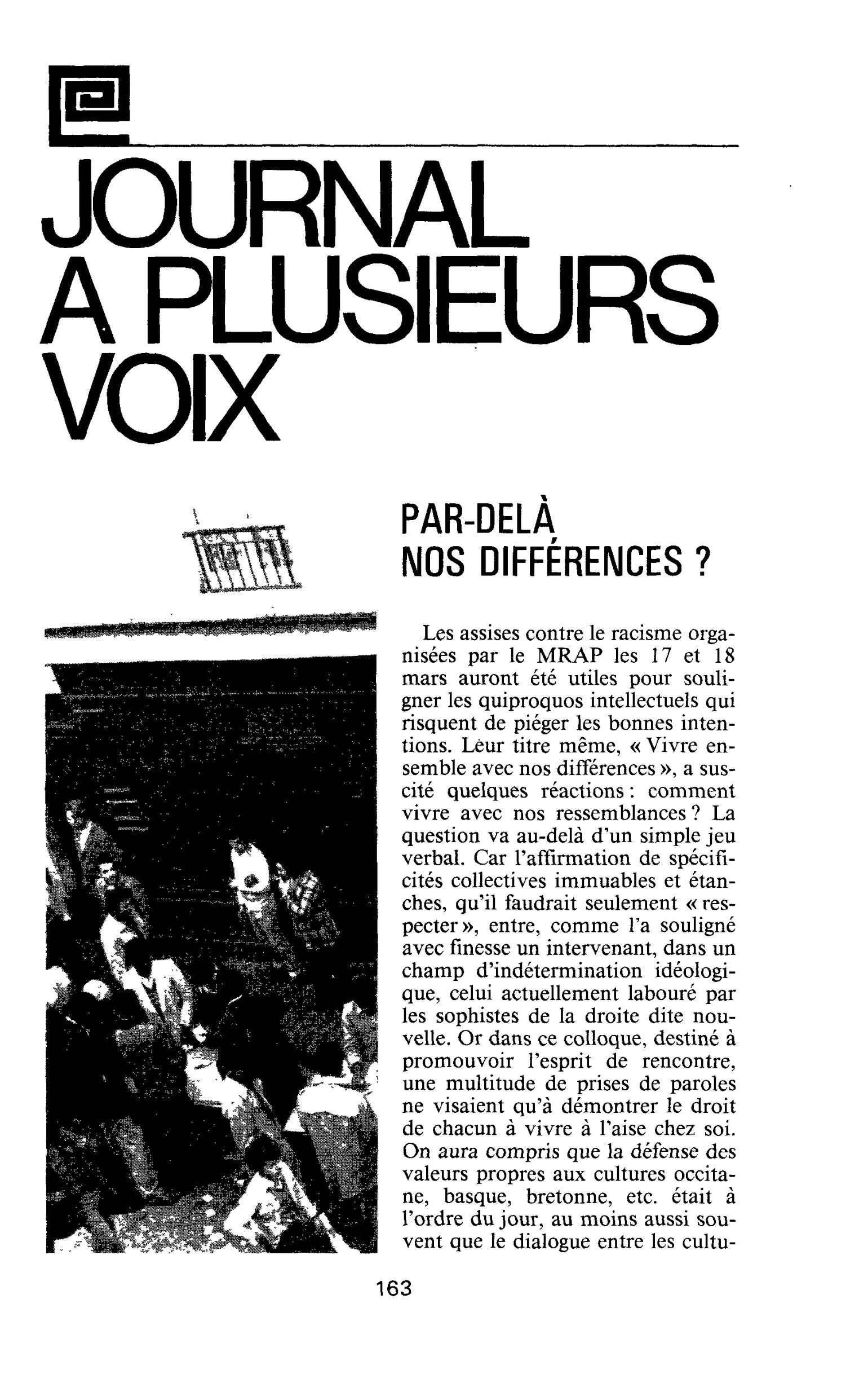 PAR-DELÀ NOS DIFFÉRENCES ?