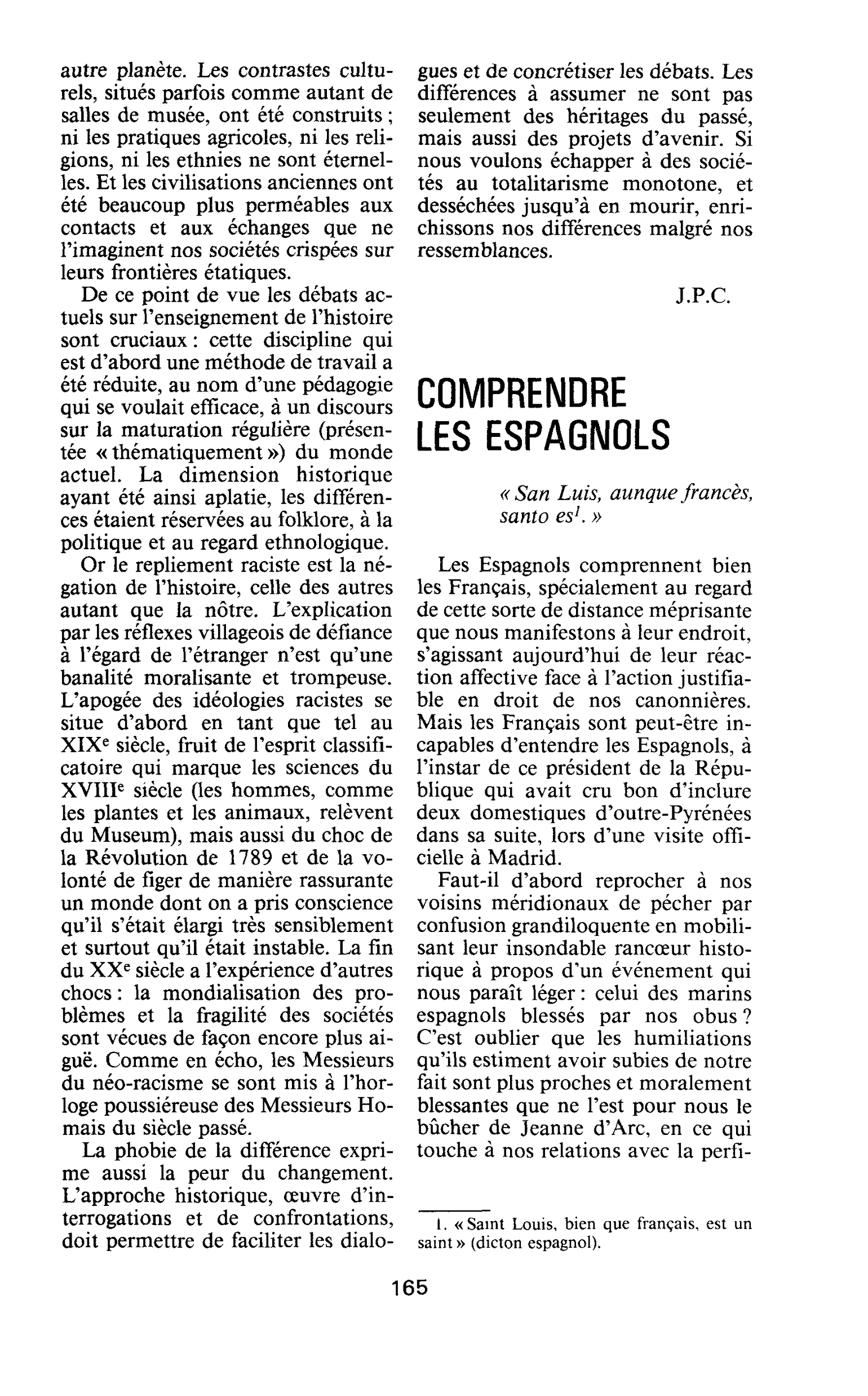 COMPRENDRE LES ESPAGNOLS