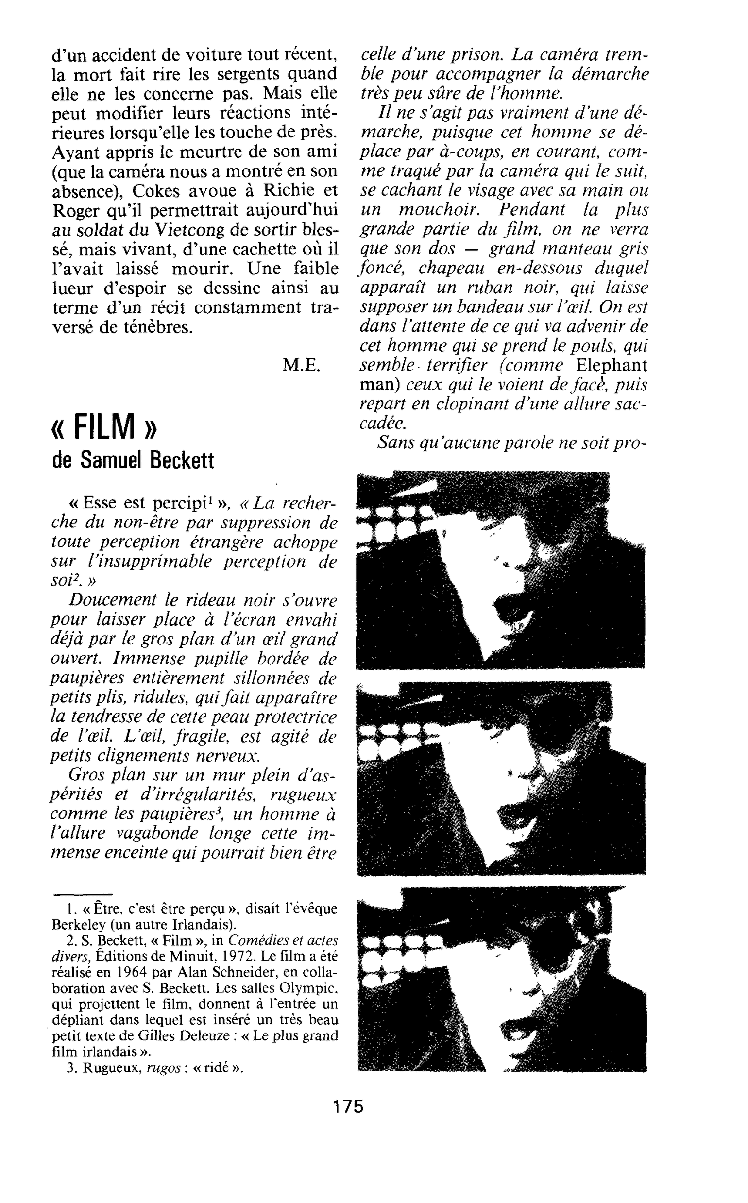 « FILM » de Samuel Beckett