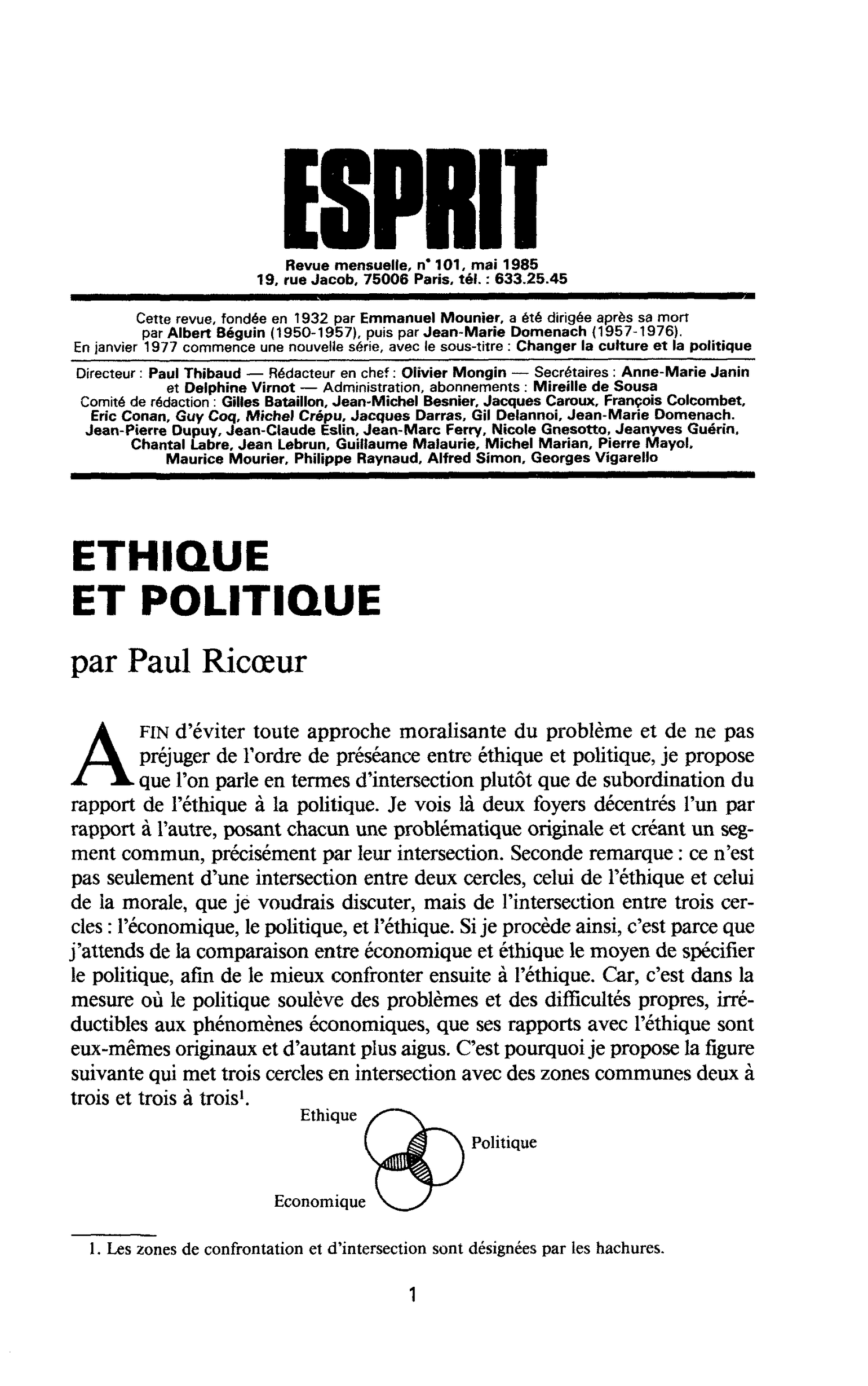 Ethique et politique