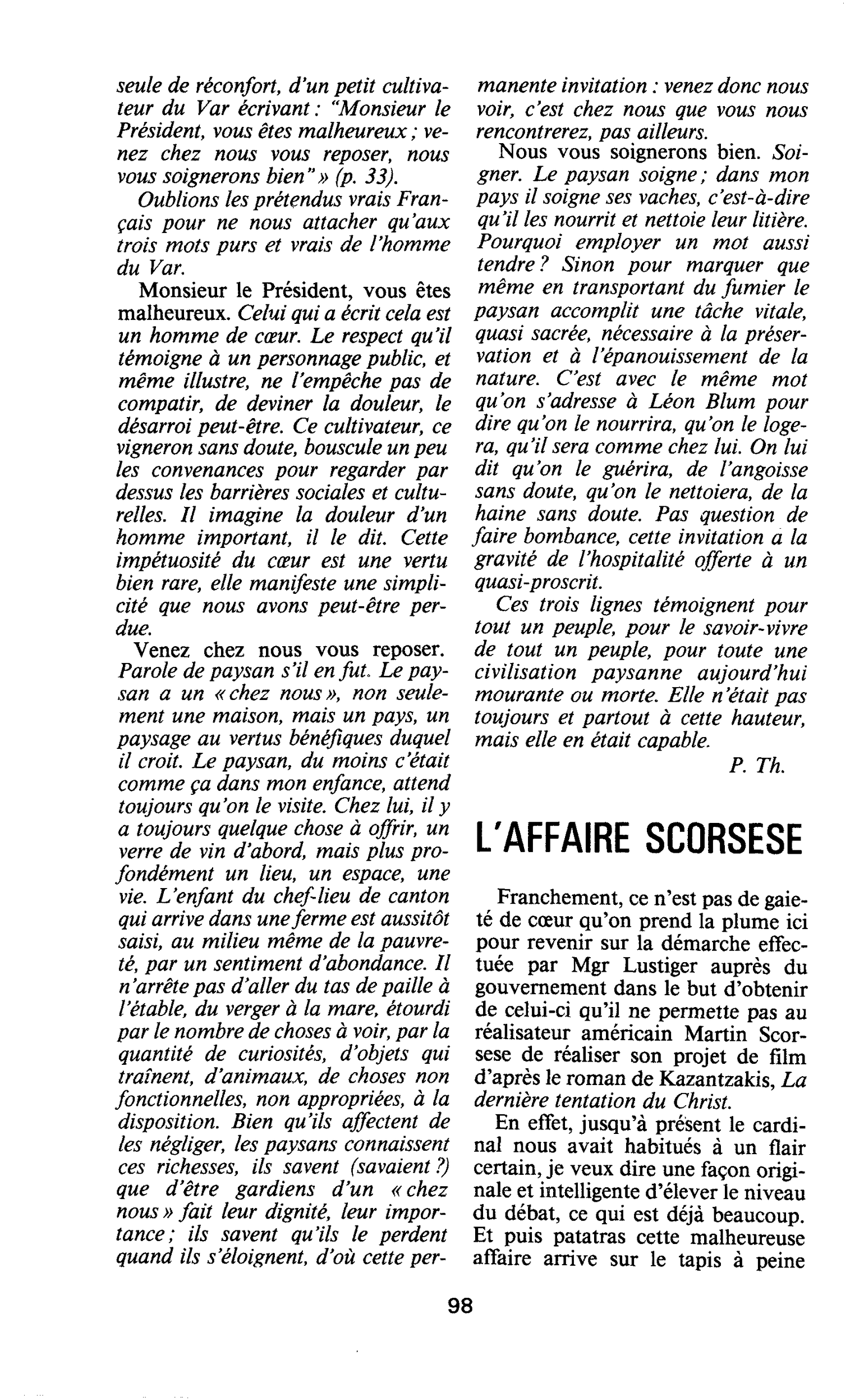 L’AFFAIRE SCORSESE