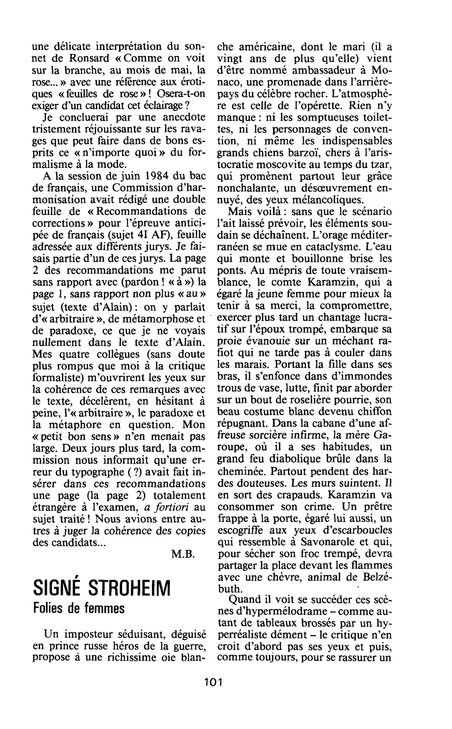 SIGNÉ STROHEIM. Folies de femmes