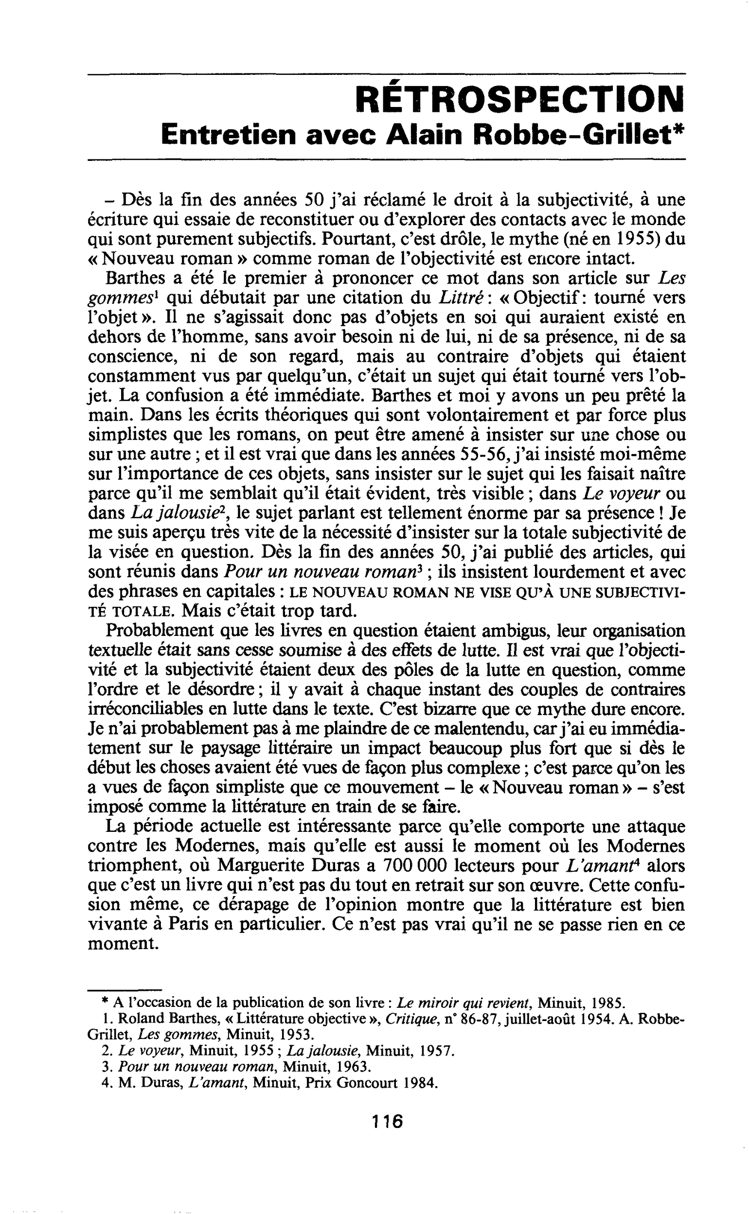 RÉTROSPECTIOIM