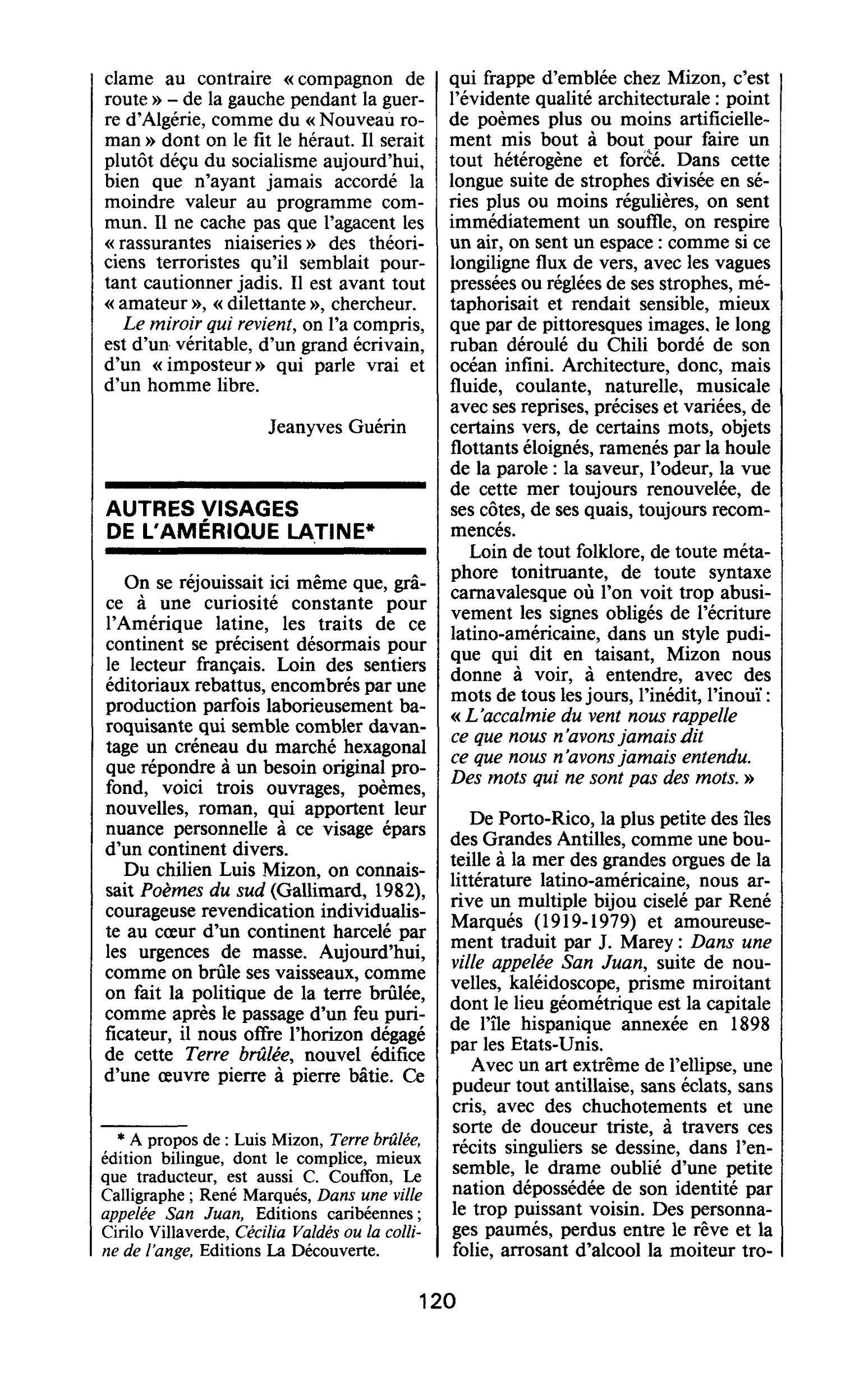 AUTRES VISAGES DE L’AMÉRIQUE LATINE