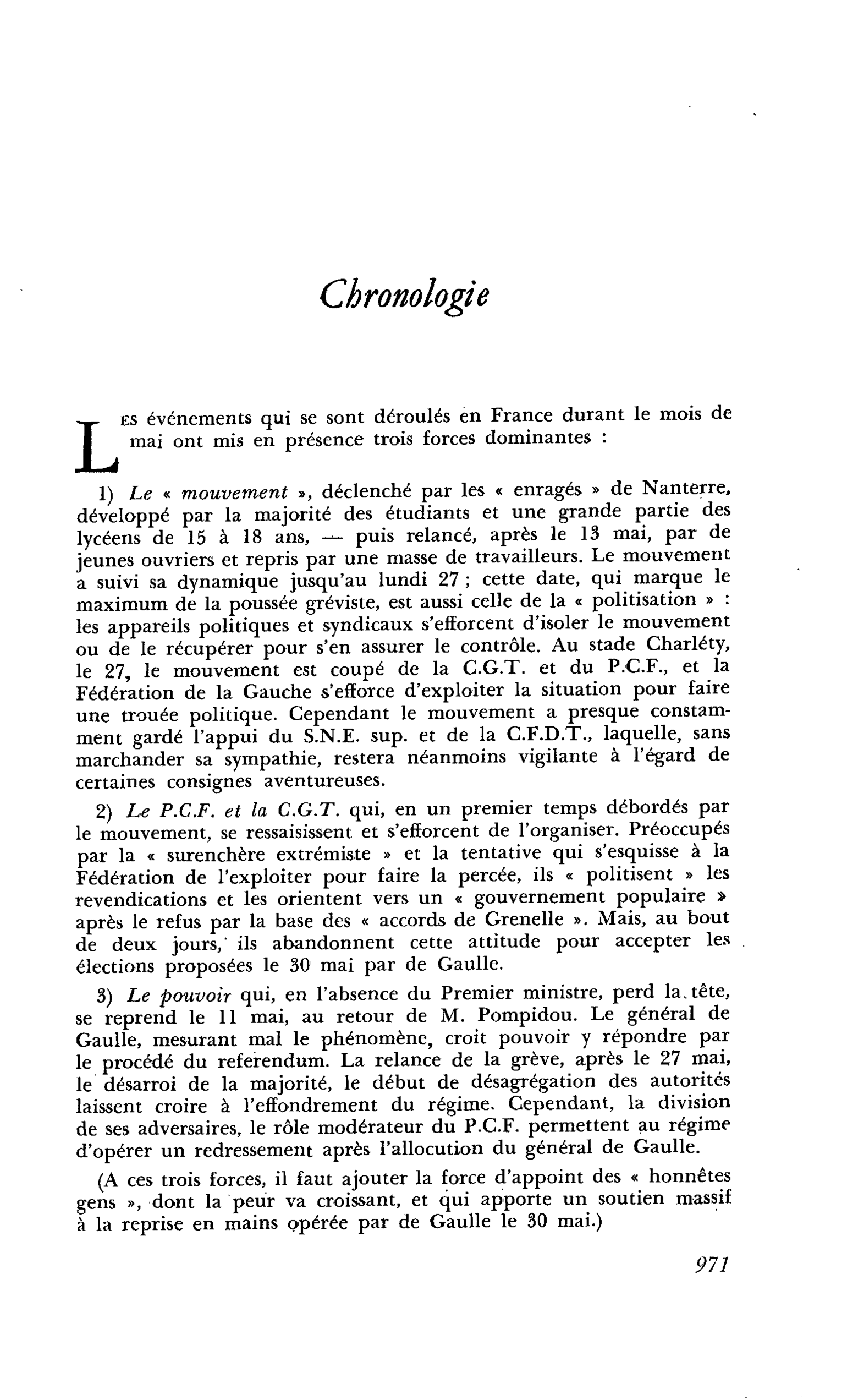Chronologie
