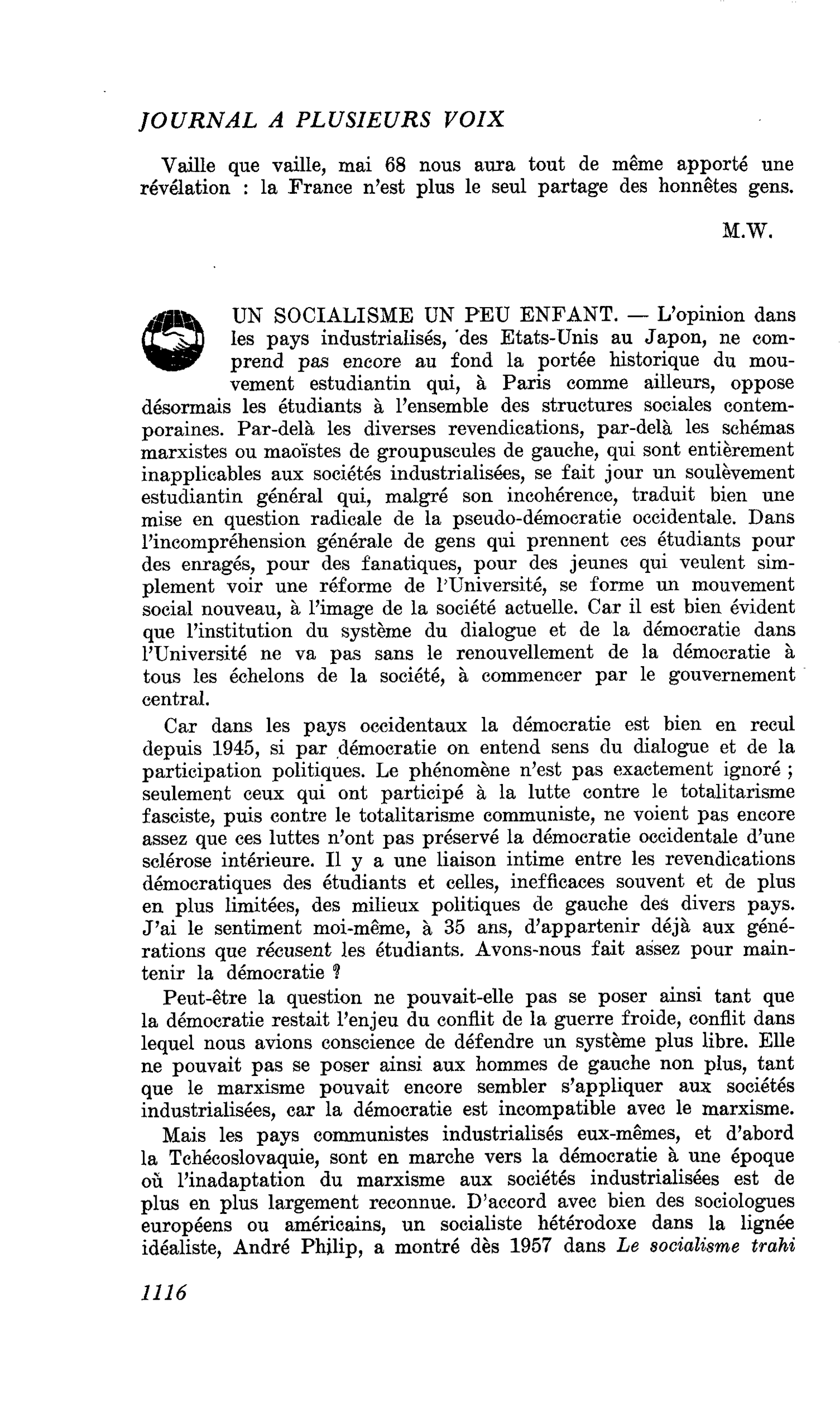UN SOCIALISME UN PEU ENFANT