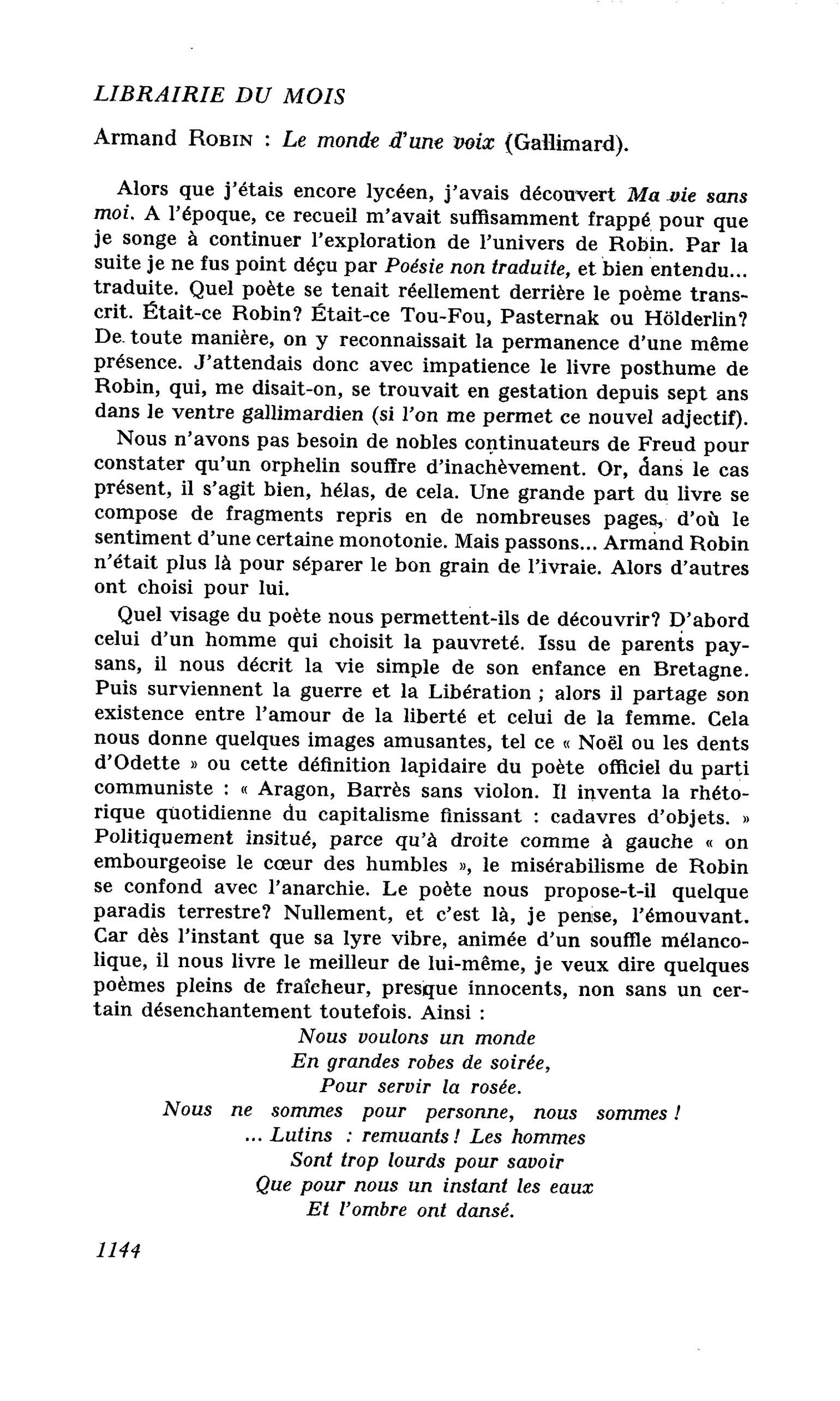Armand Robin : Le monde d’une voix