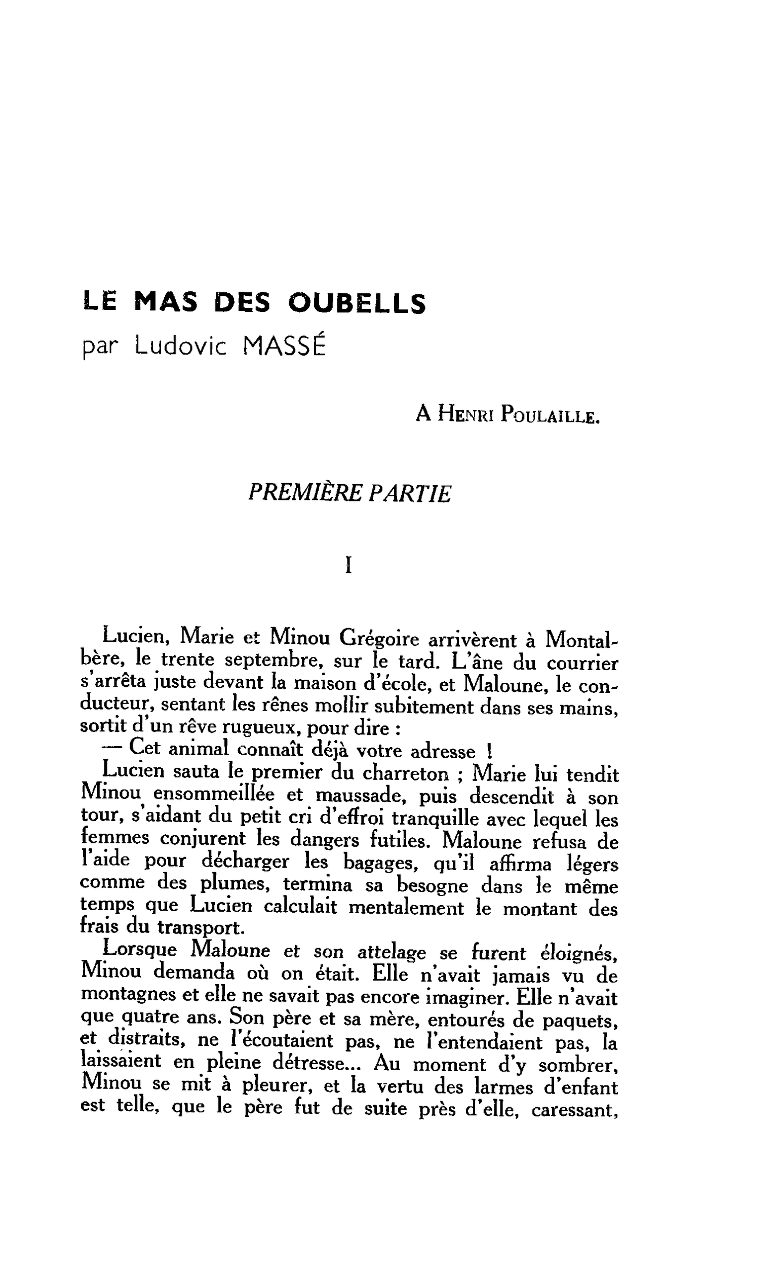 LE MAS DES OUBELLS