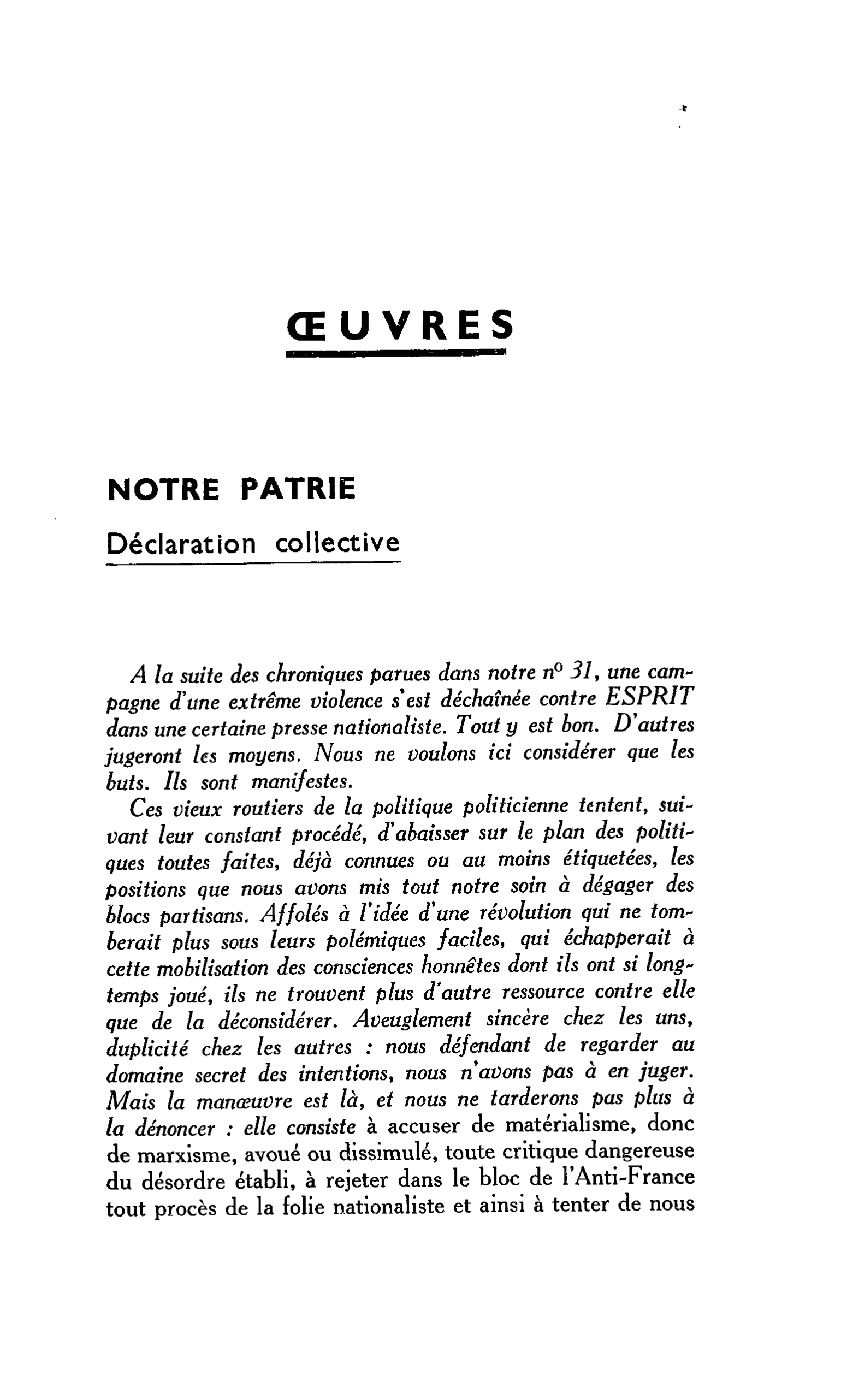 NOTRE PATRIE