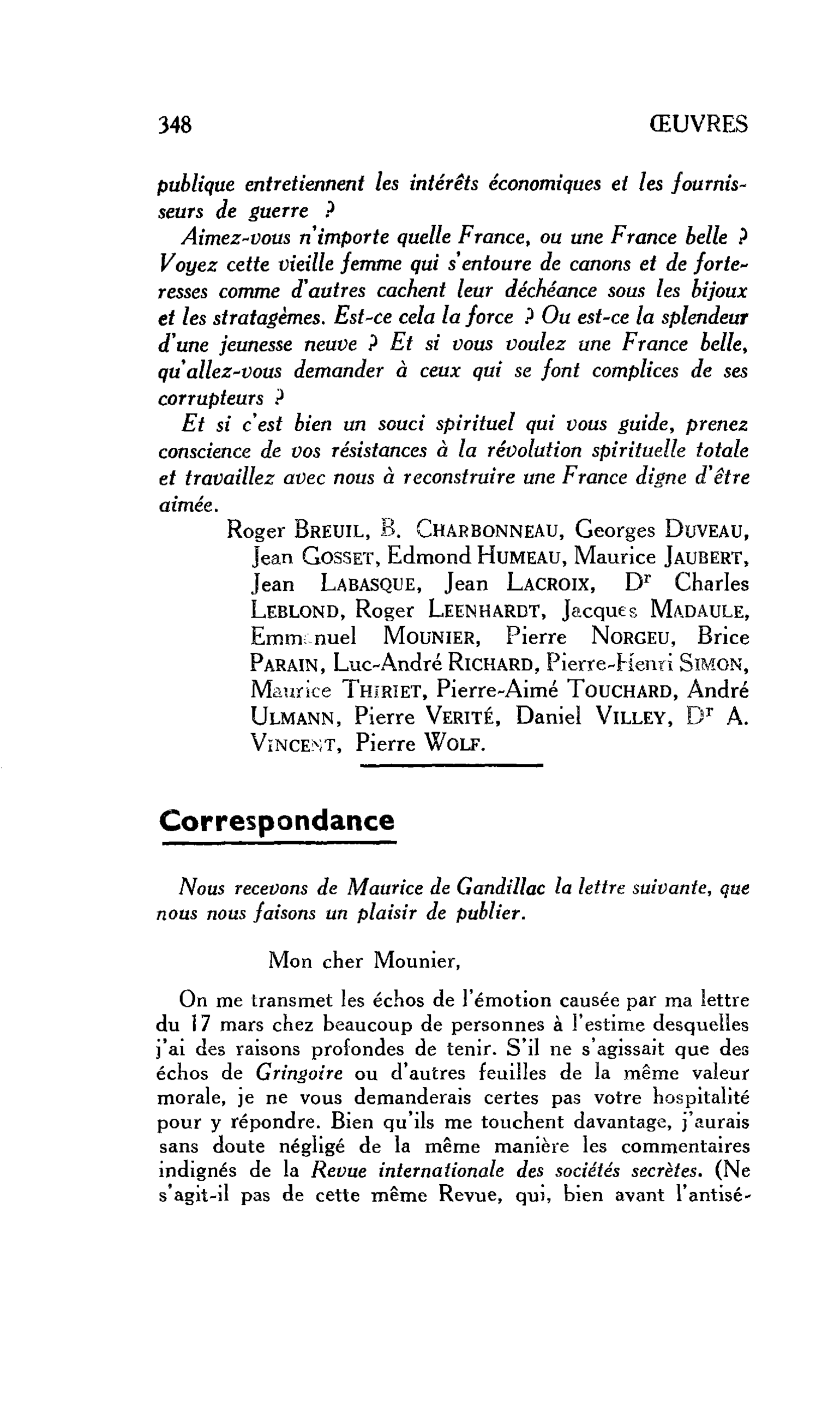 Correspondance
