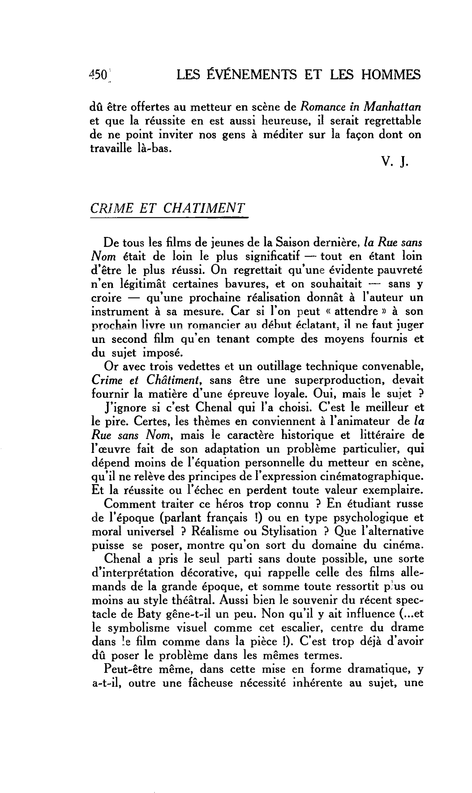 LES ARTS : CRIME ET CHATIMENT