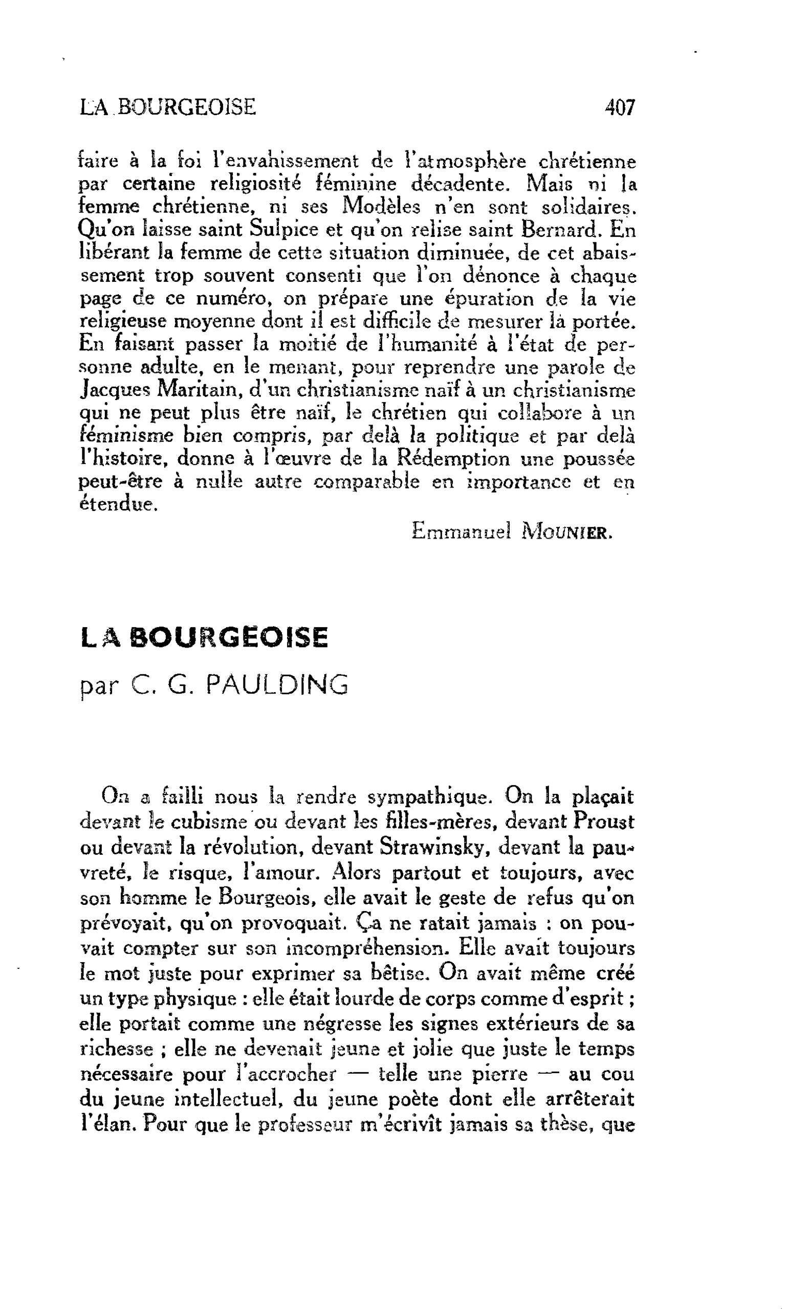 LA BOURGEOISE
