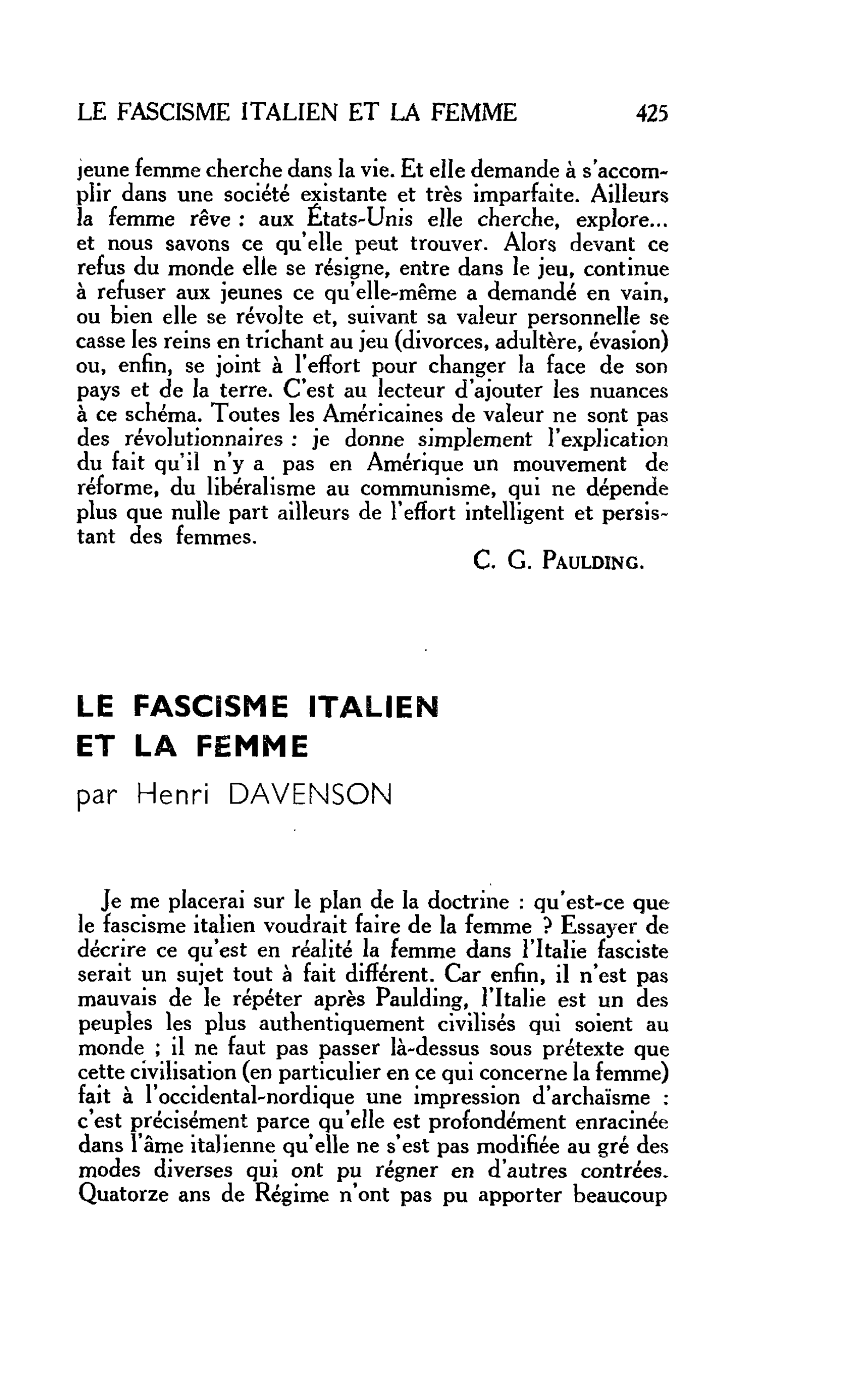 LE FASCISME ITALIEN ET LA FEMME