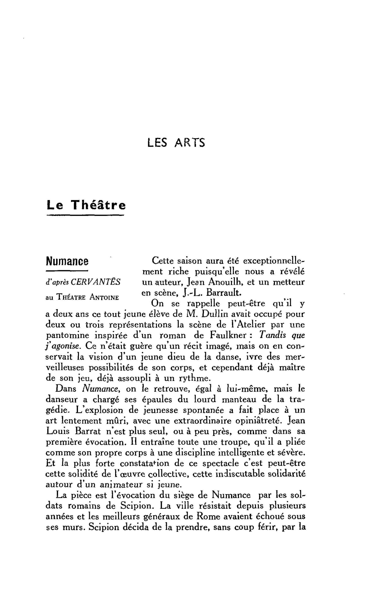 LES ARTS : Numance d’après CERVANTÈS au Théâtre Antoine