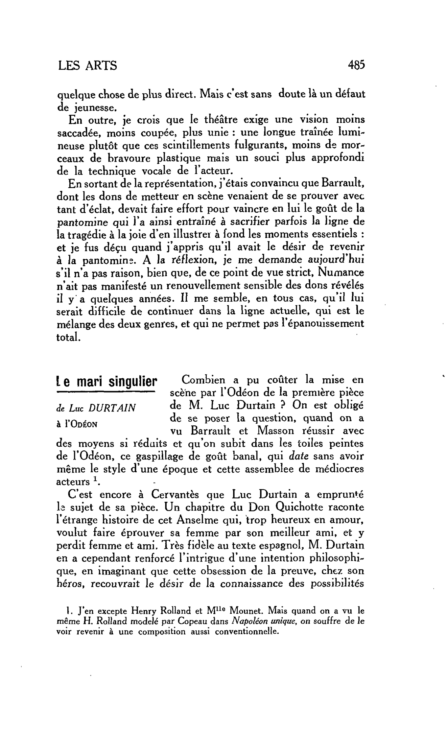 Le mari singulier de Luc DURTAIN à l’Odéon