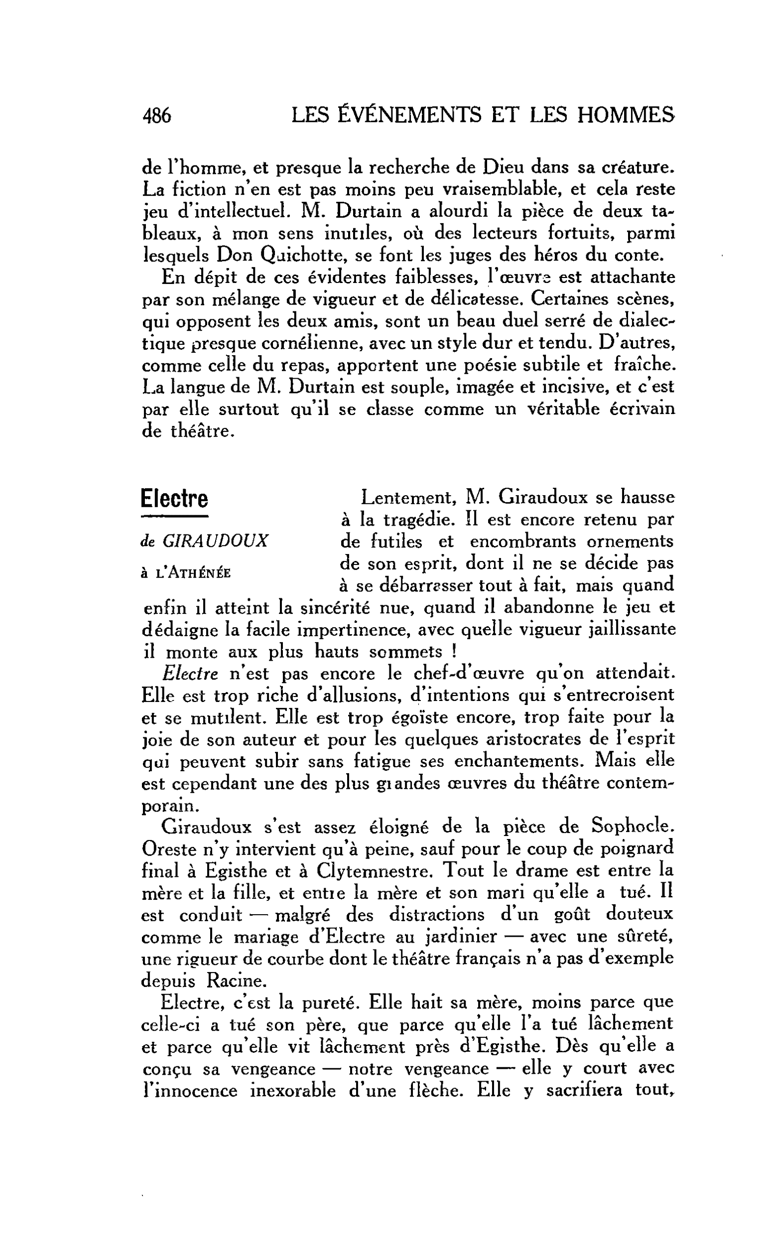 Electre de GIRAUDOUX à l’Athénée