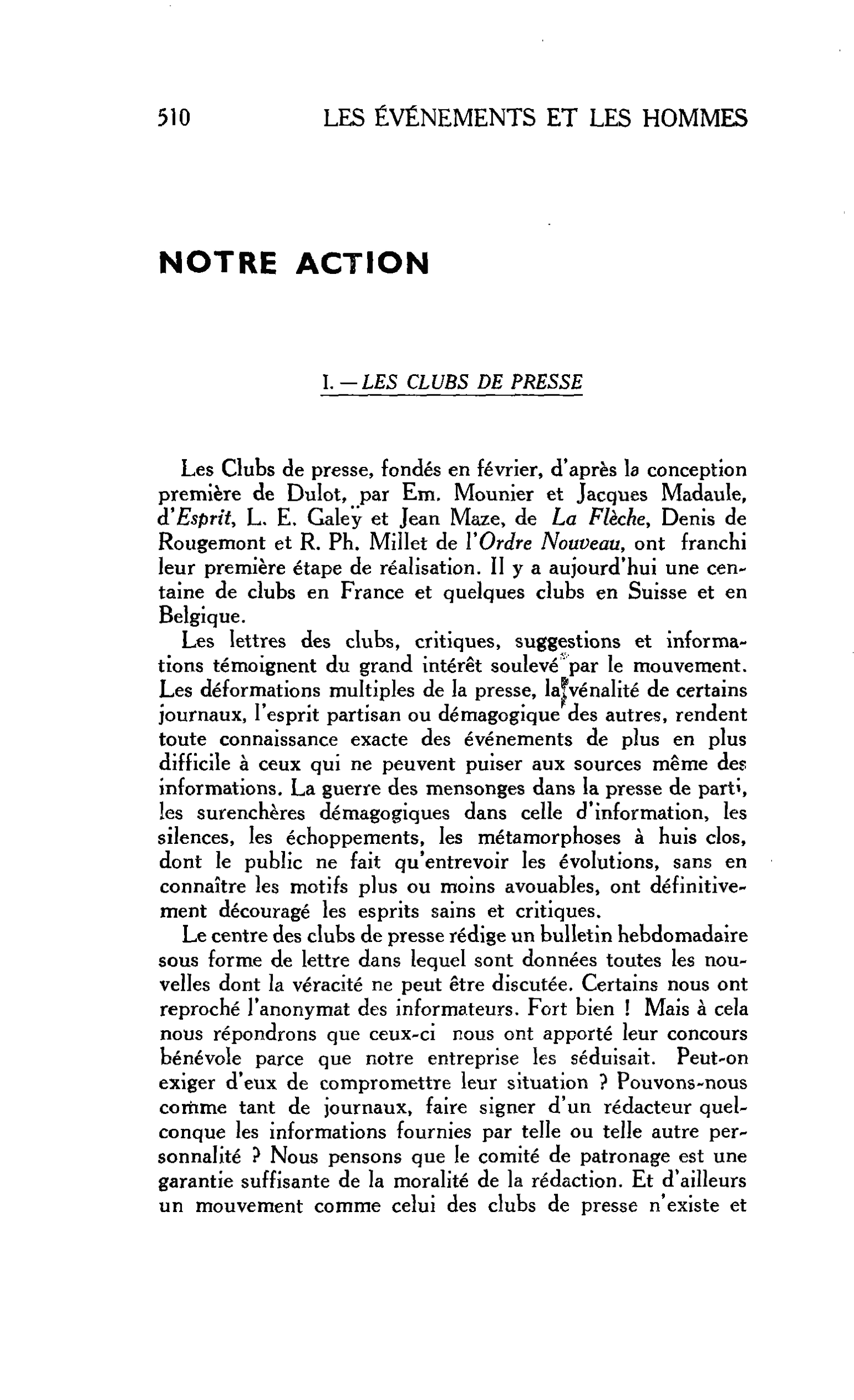 NOTRE ACTION