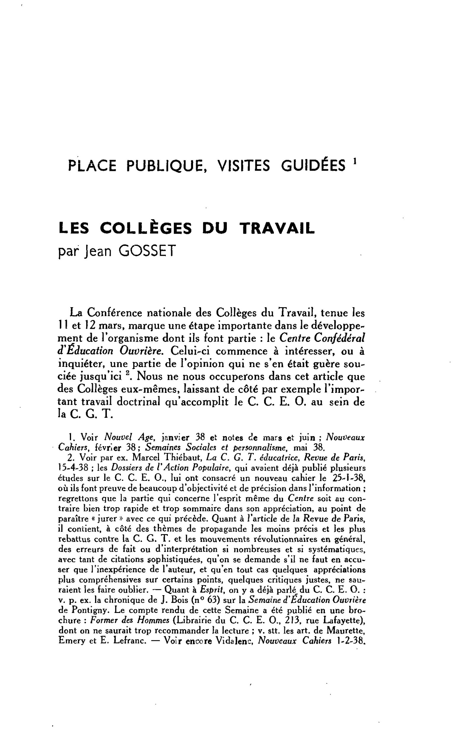 PLACE PUBLIQUE, VISITES GUIDÉES LES COLLÈGES DU TRAVAIL
