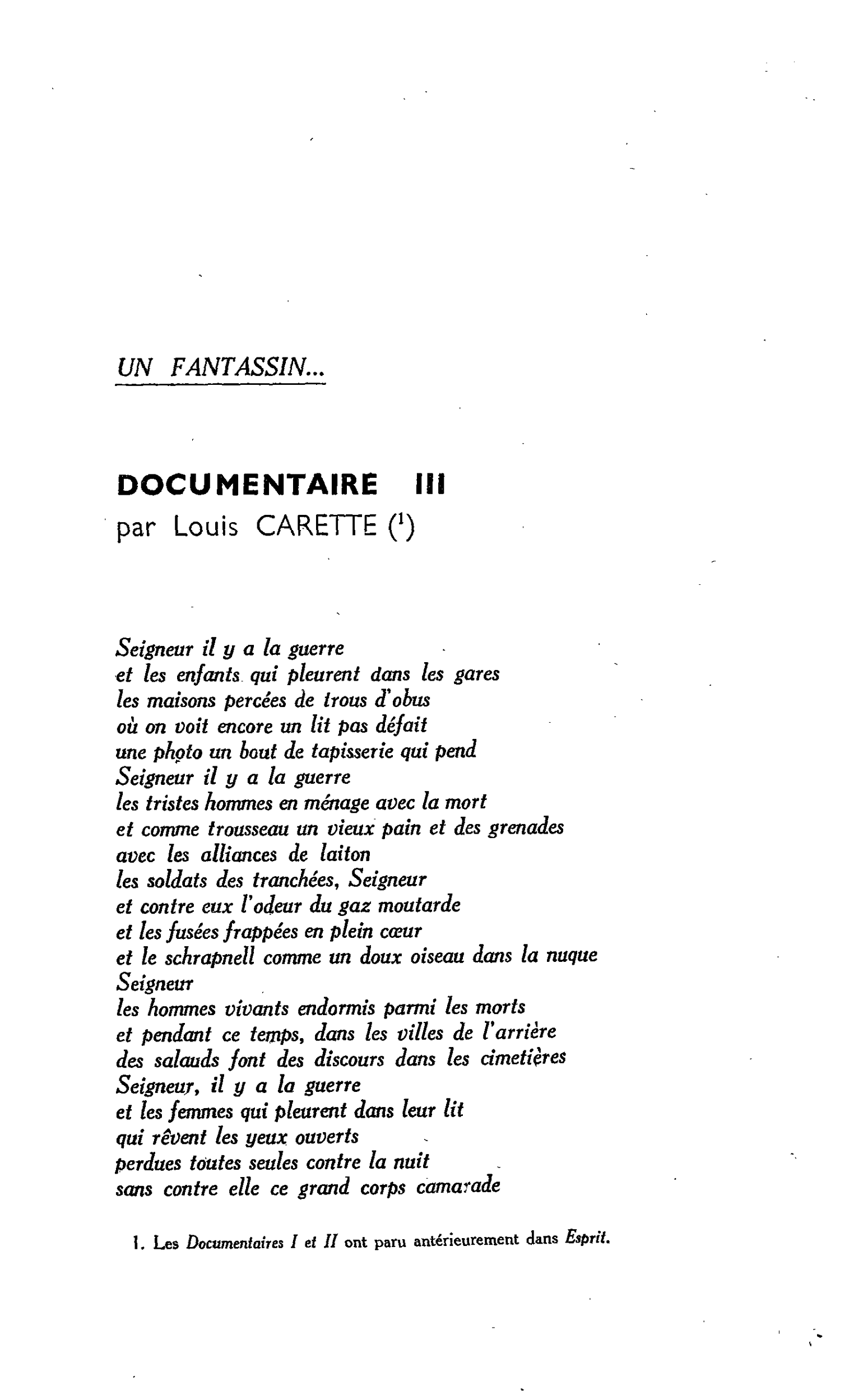 UN FANTASSIN… DOCUMENTAIRE III