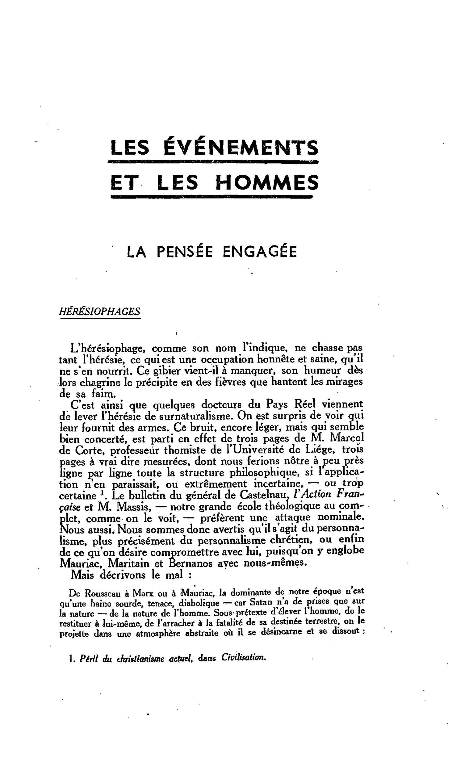 LA PENSÉE ENGAGÉE HÉRÉSIOPHAGES